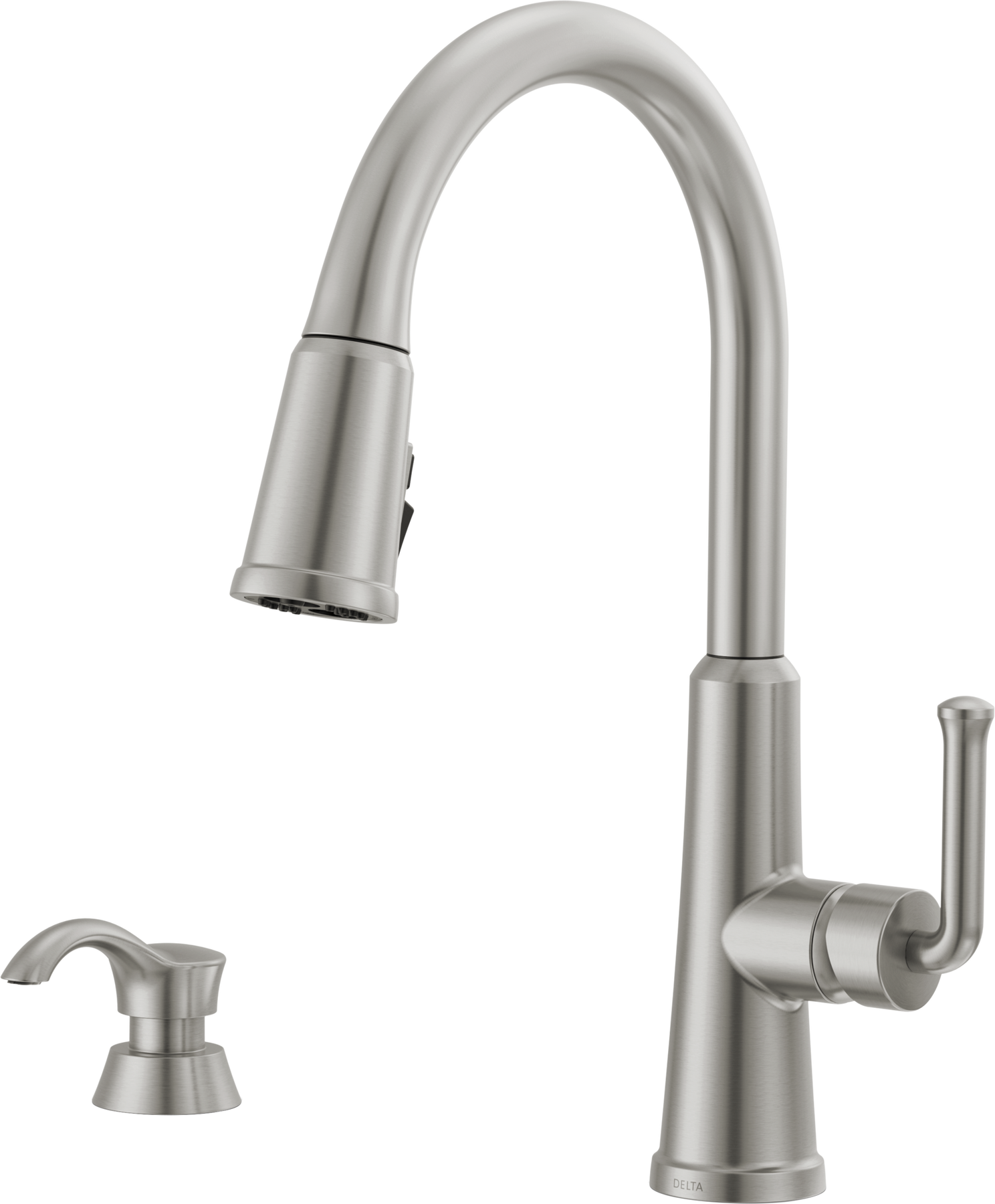 Single Handle Pull-Down Kitchen Faucet with Soap Dispenser and ShieldSpray&reg; Technology