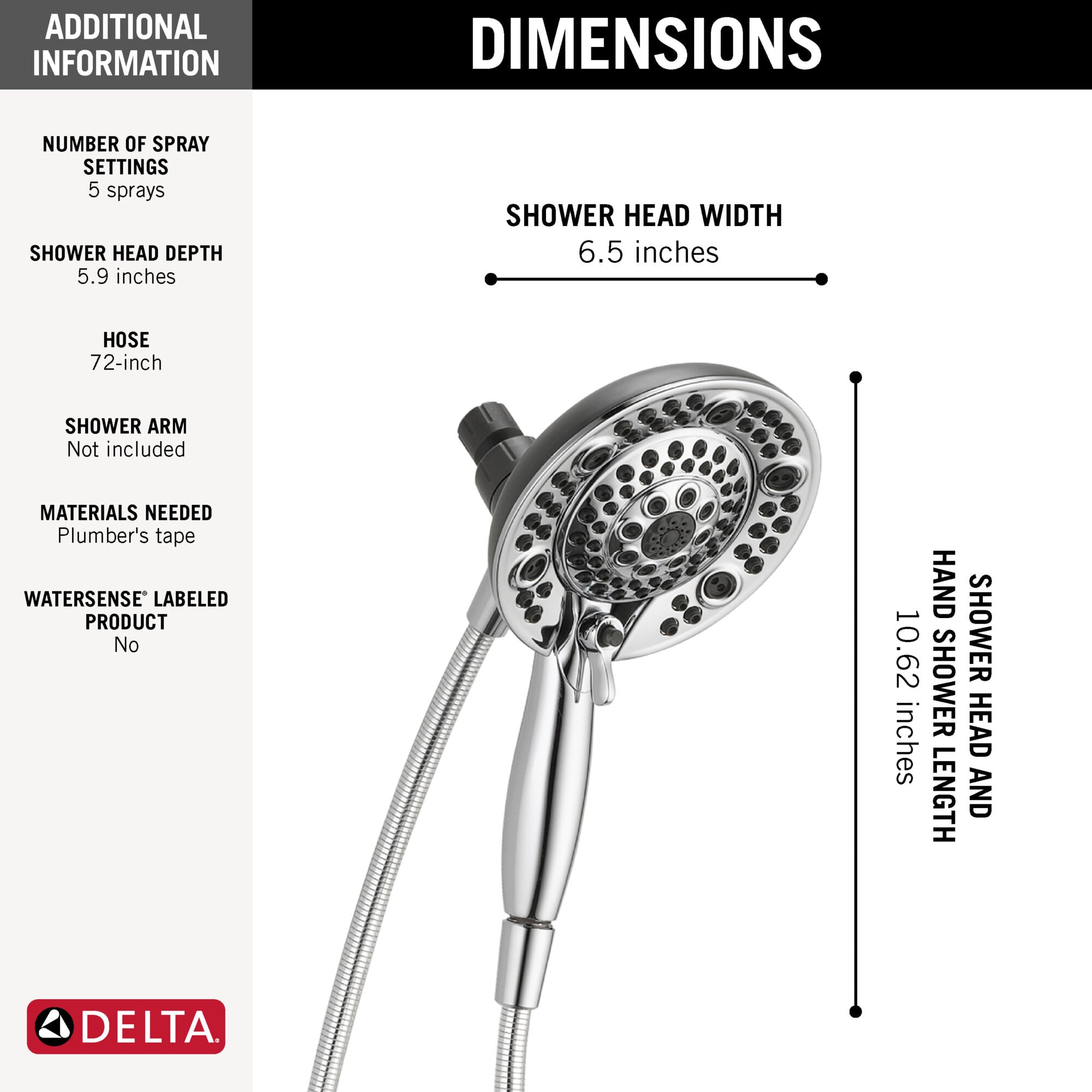 In2ition® Two-in-One Shower in Chrome 75588 | Delta Faucet
