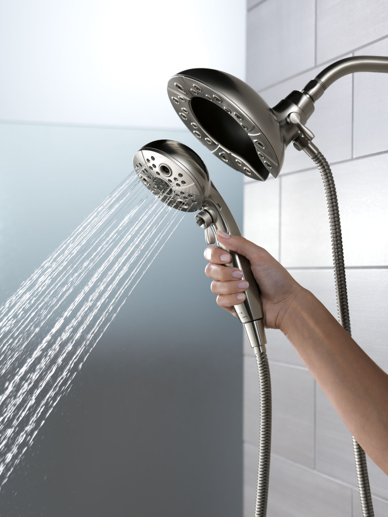 H<sub>2</sub>Okinetic&reg; In2ition&reg; 5-Setting Two-in-One Shower