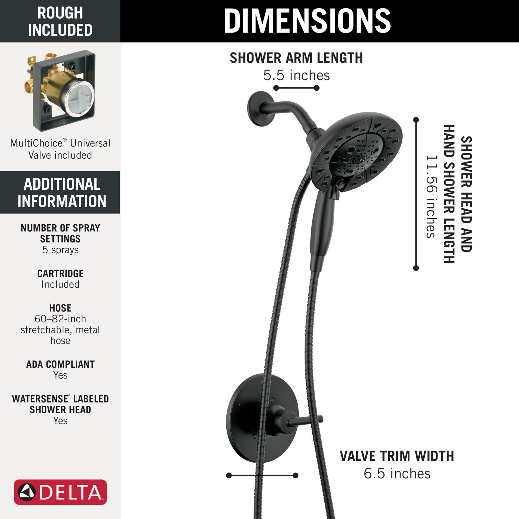 In2ition&reg; Shower Trim with High-Flow Rough Bundle - 14 Series