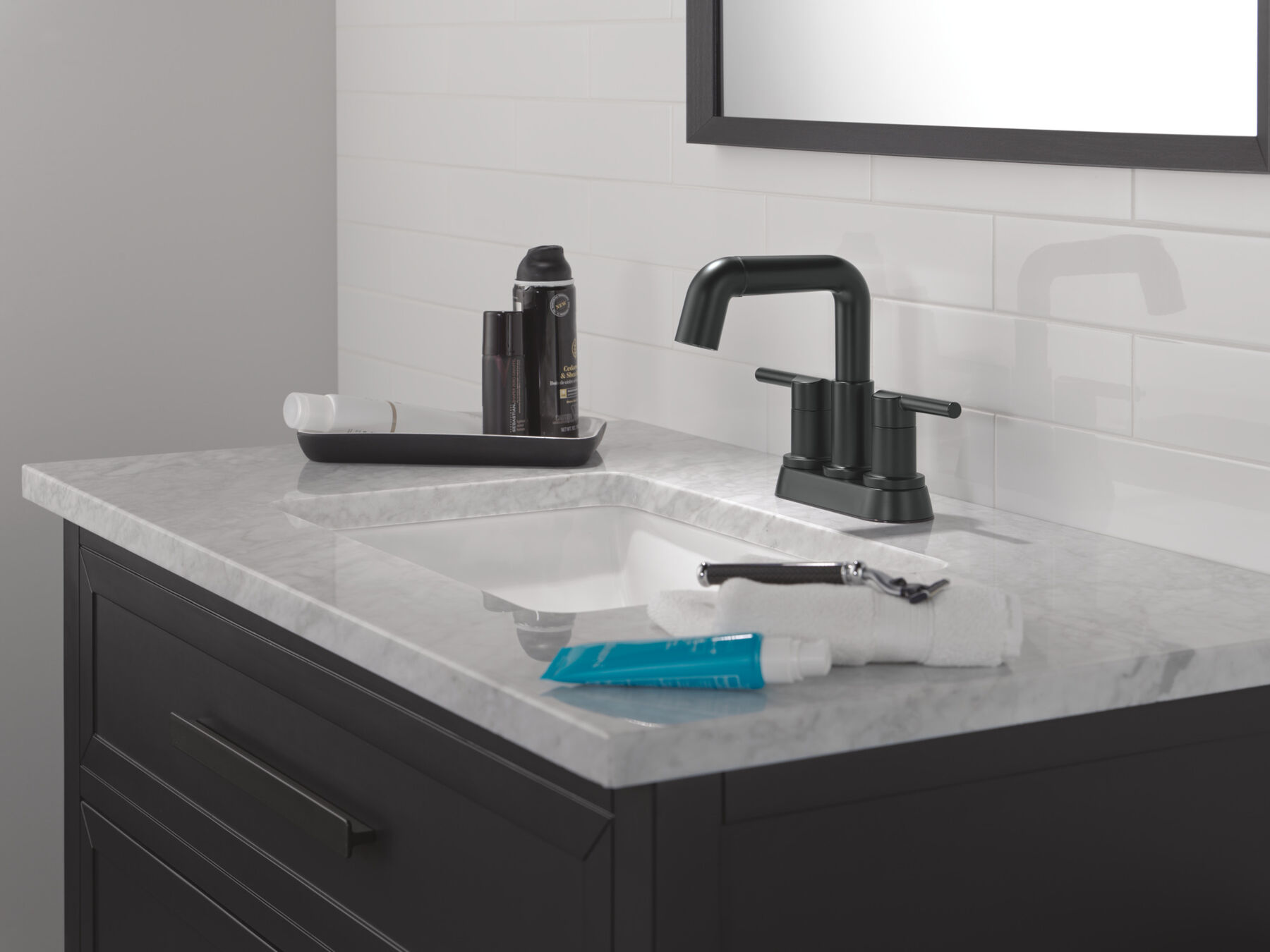 Two Handle Centerset Pull-Down Bathroom Faucet
