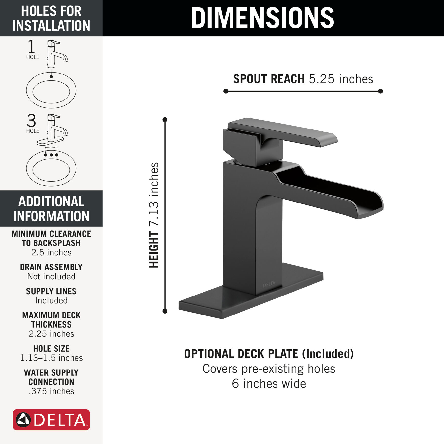 Single-Hole Channel Bath w/o Drain (Recertified)
