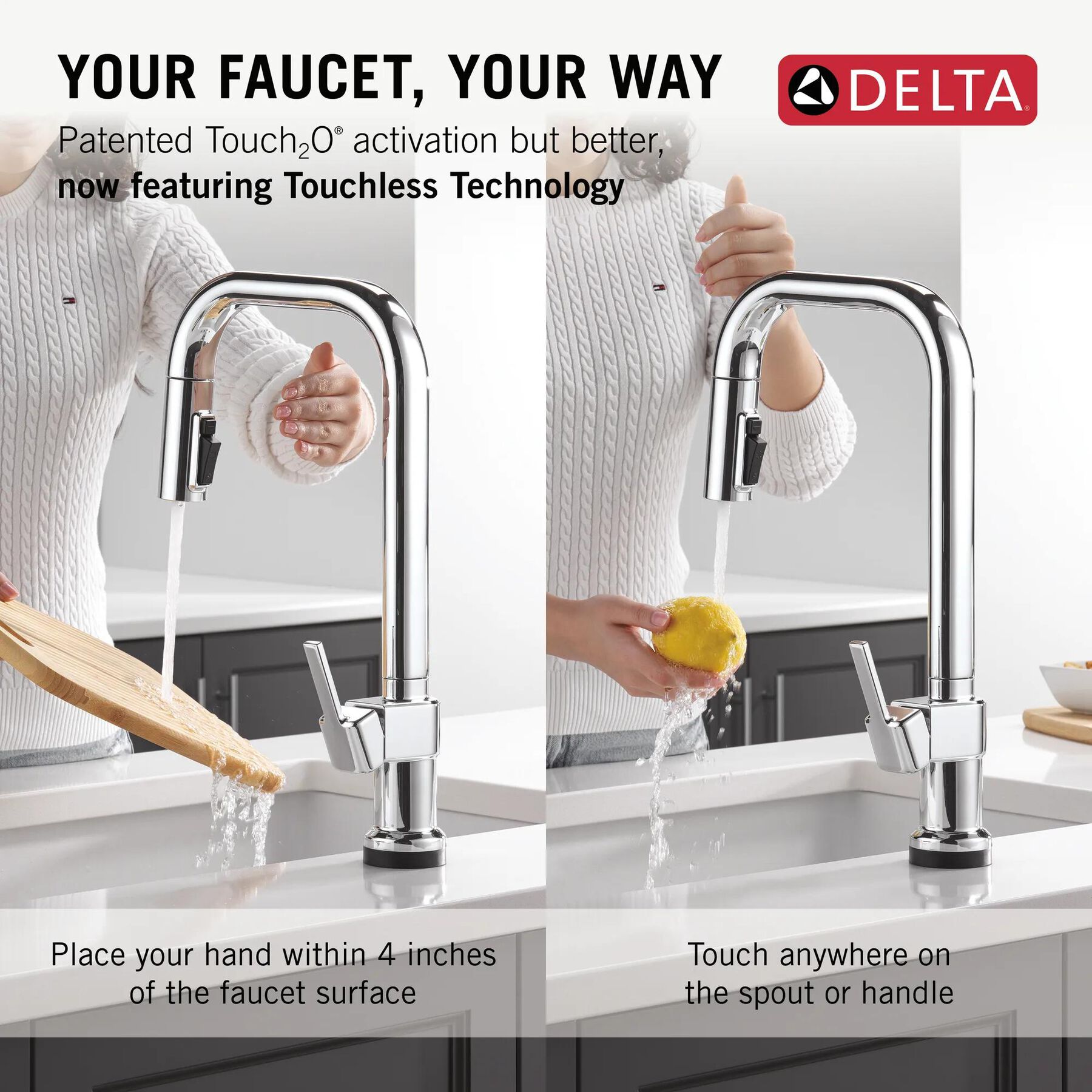 Touch2O&reg; with Touchless Technology Single Handle Pull-Down Kitchen Faucet