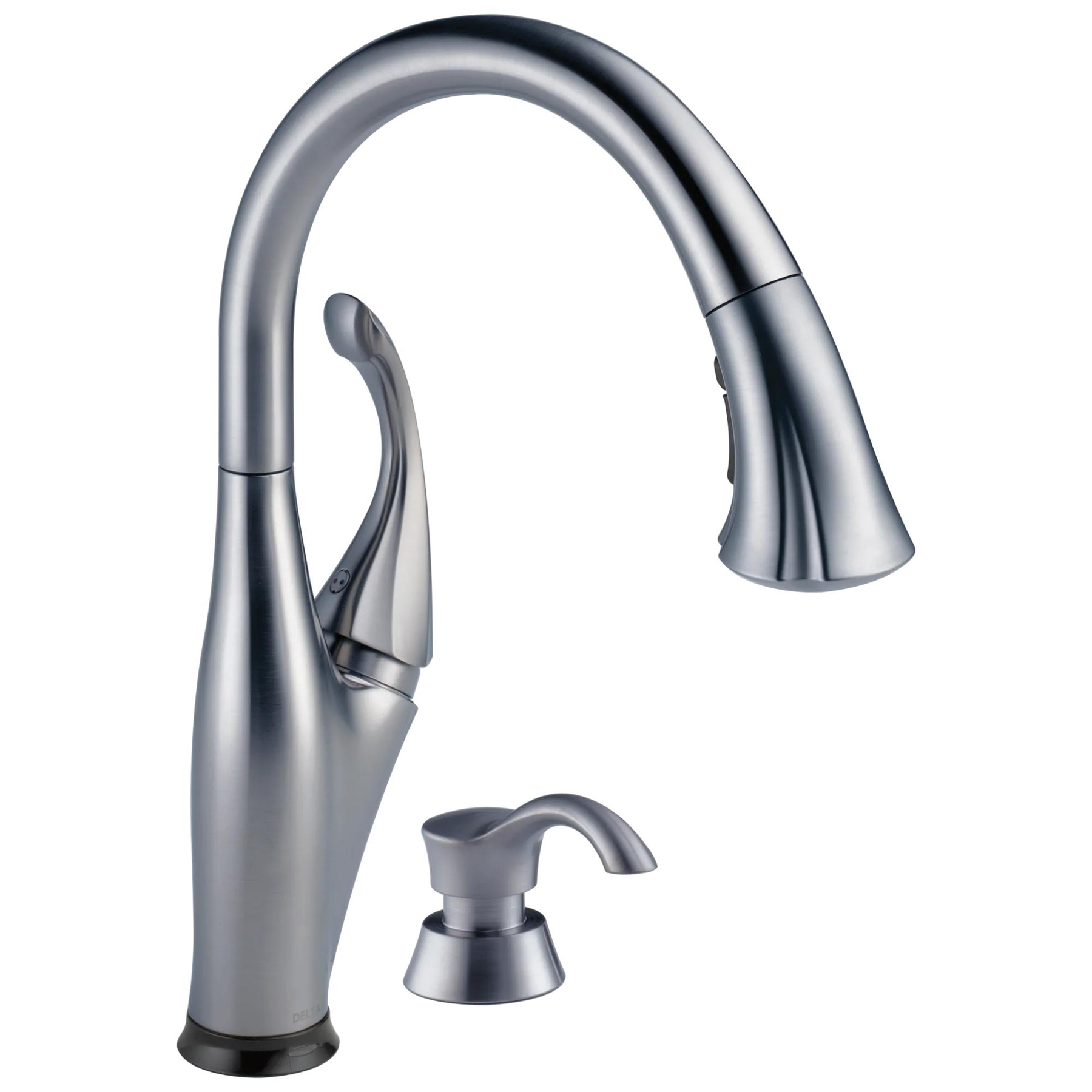 Single Handle Pull-Down Kitchen Faucet with Touch<sub>2</sub>O&reg; Technology and Soap Dispenser