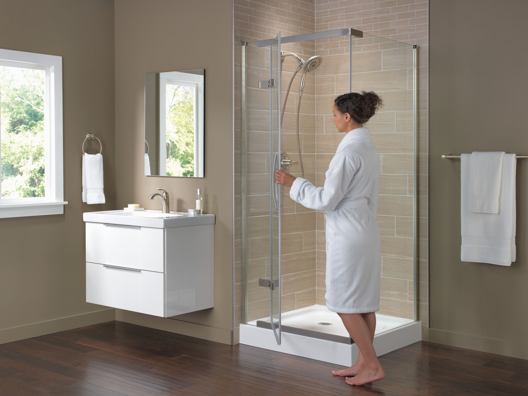 36" x 36" Frameless Shower Enclosure