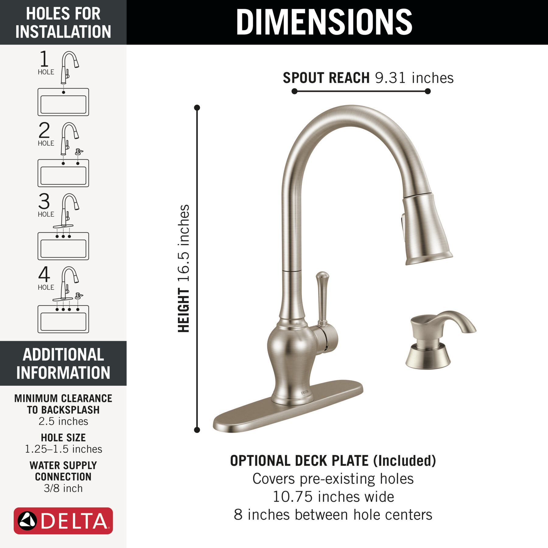 Pull-Down Kitchen 1 Handle with Soap Dispenser Bundle