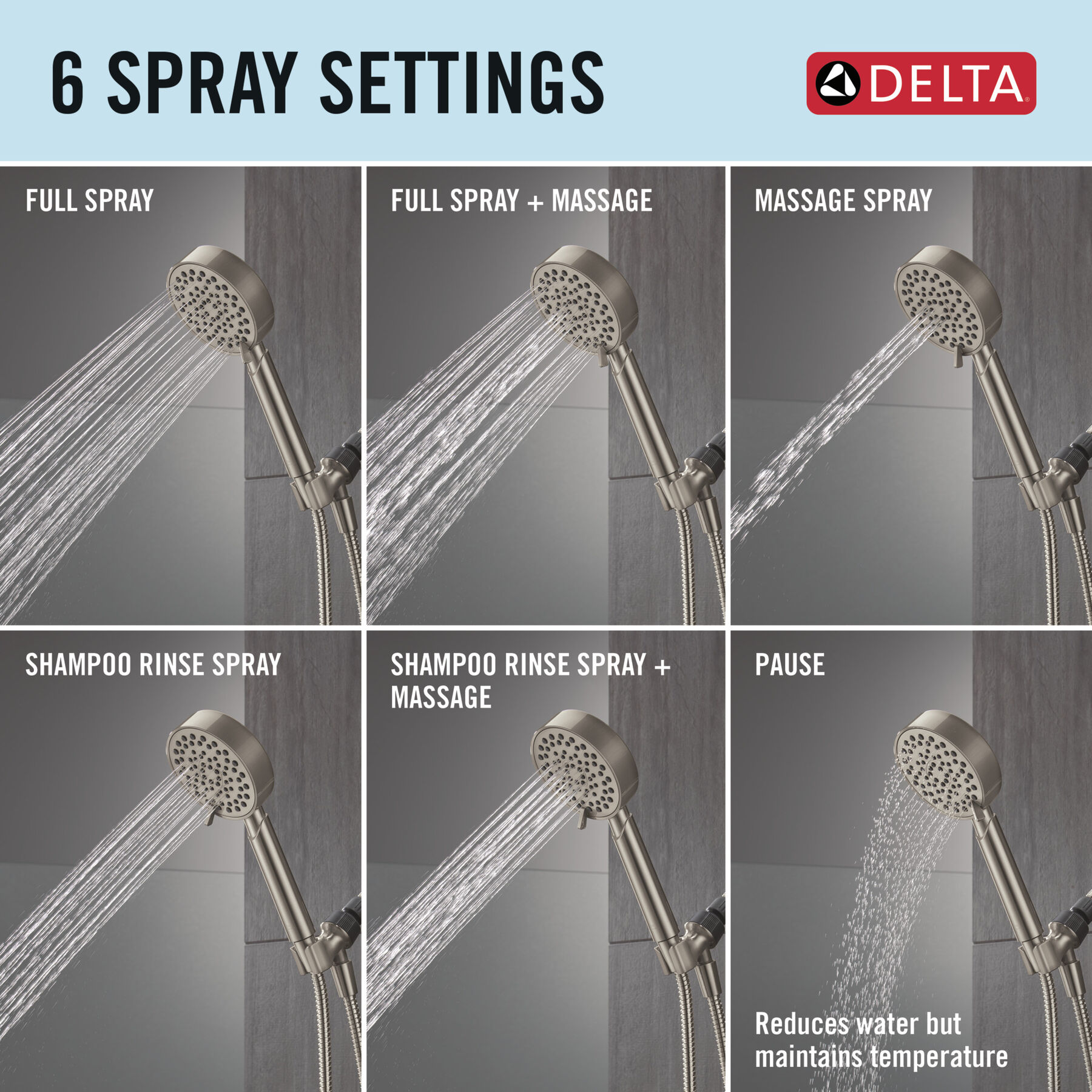 6-Setting Hand Shower