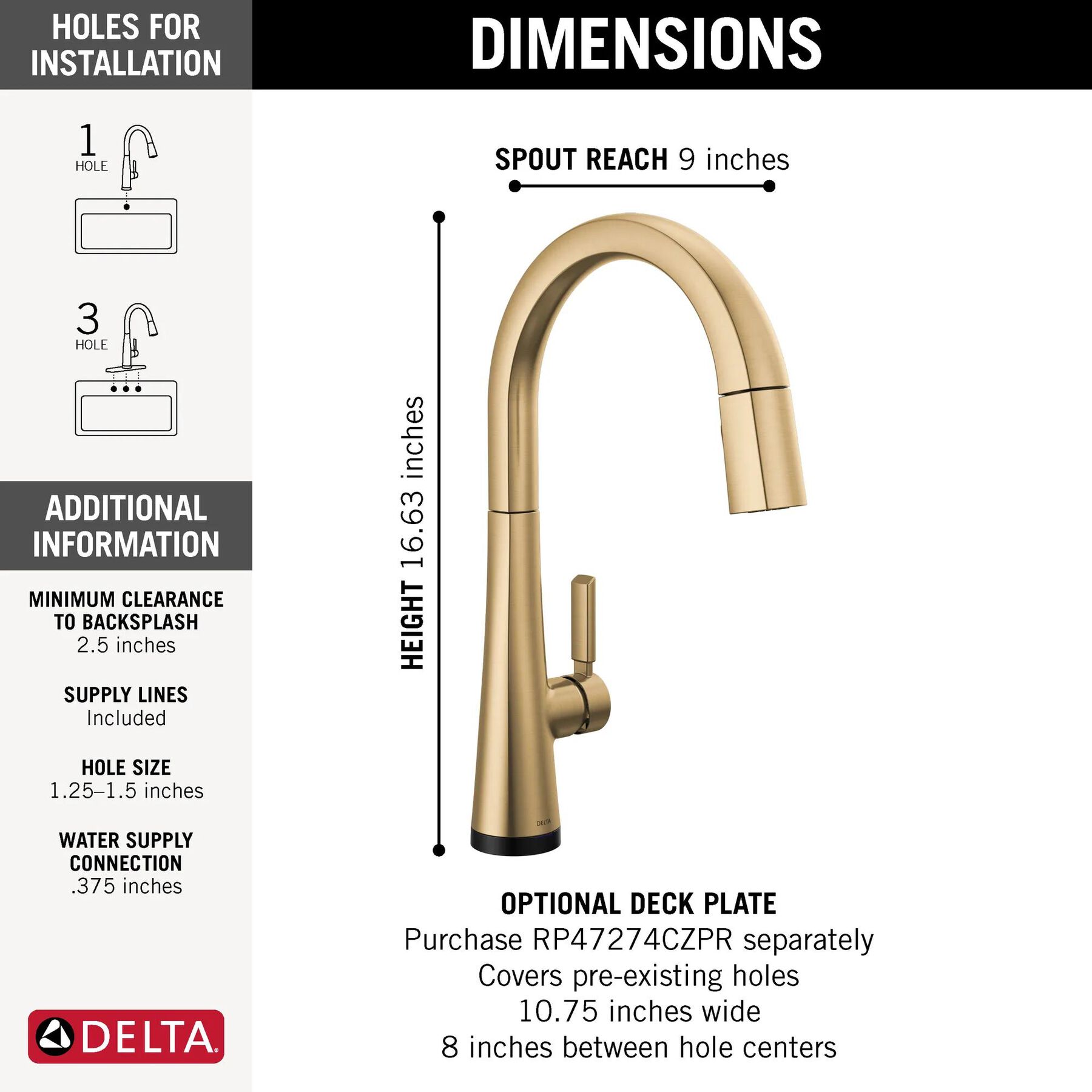 Single Handle Pull-Down Kitchen Faucet With Touch<sub>2</sub>O&reg;  Technology
