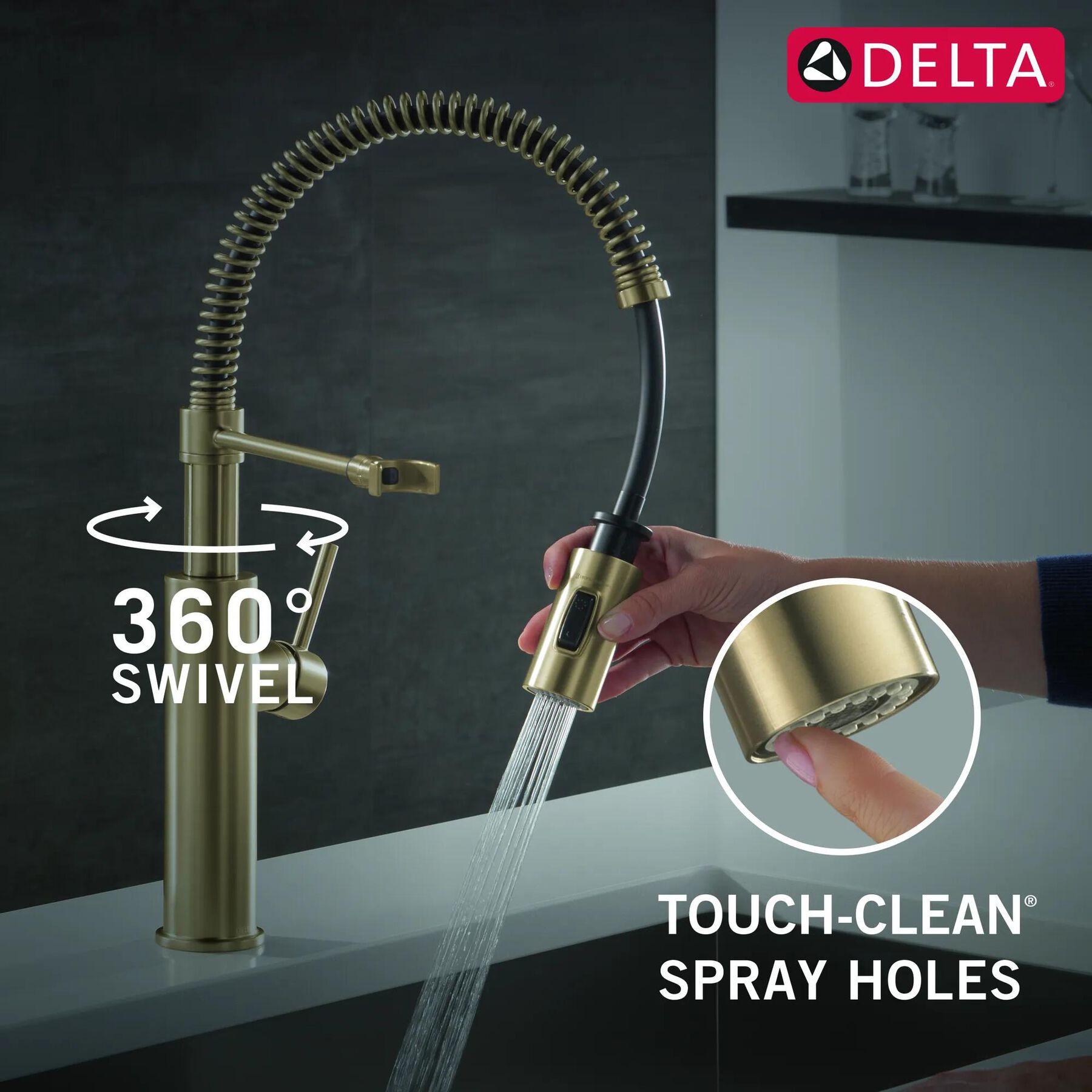 Single-Handle Pull-Down Spring Kitchen Faucet (Recertified)