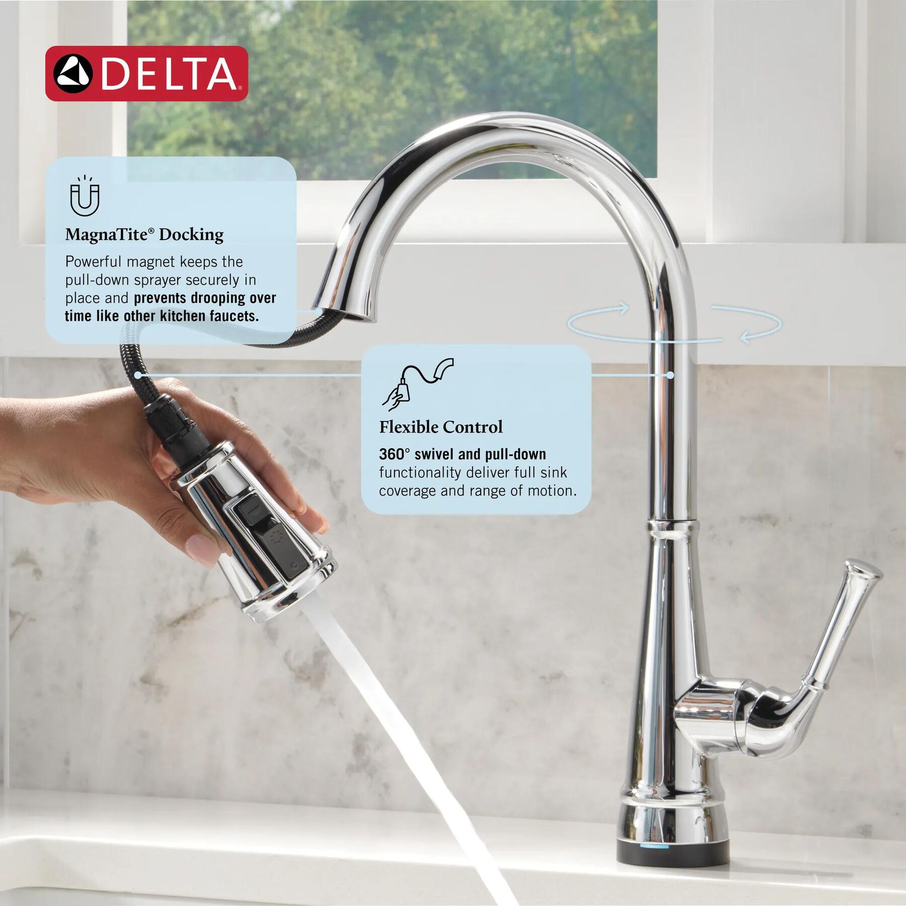 Single Handle Pull-Down Kitchen Faucet with Touch<sub>2</sub>O&reg; and ShieldSpray&reg; Technologies