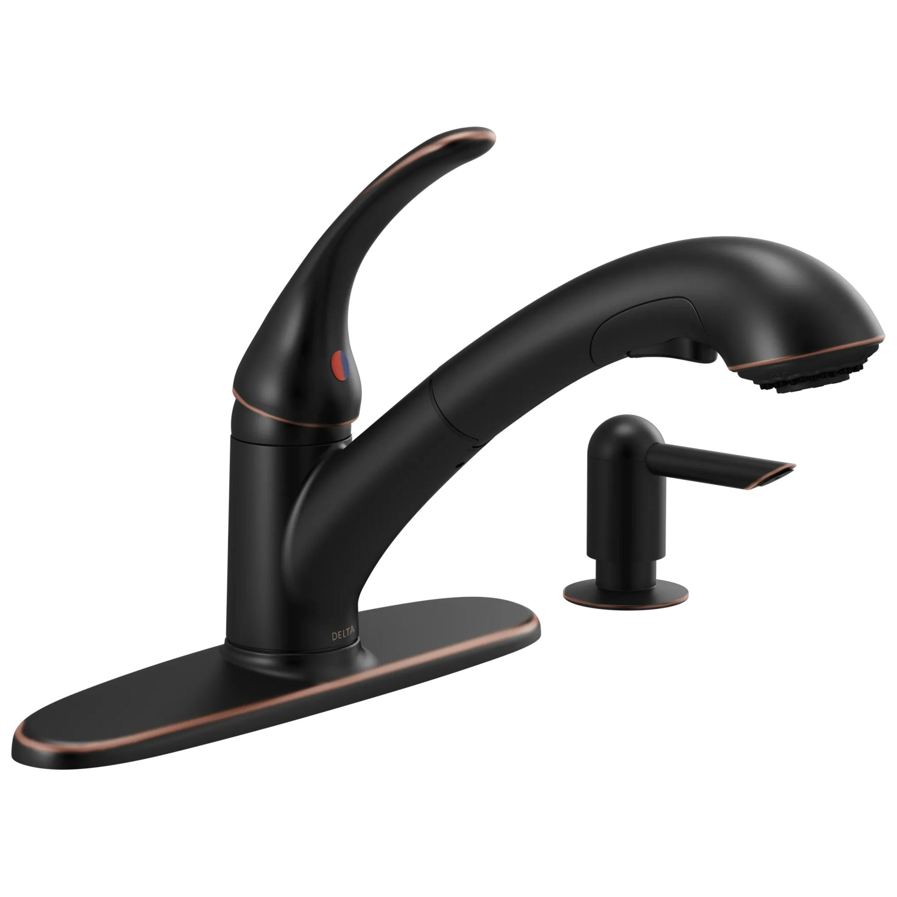 Single Handle Pull-Out Kitchen Faucet with Soap Dispenser (Recertified)