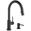Touch2O with Touchless Technology Single Handle Pull-Down Kitchen Faucet with Soap Dispenser
