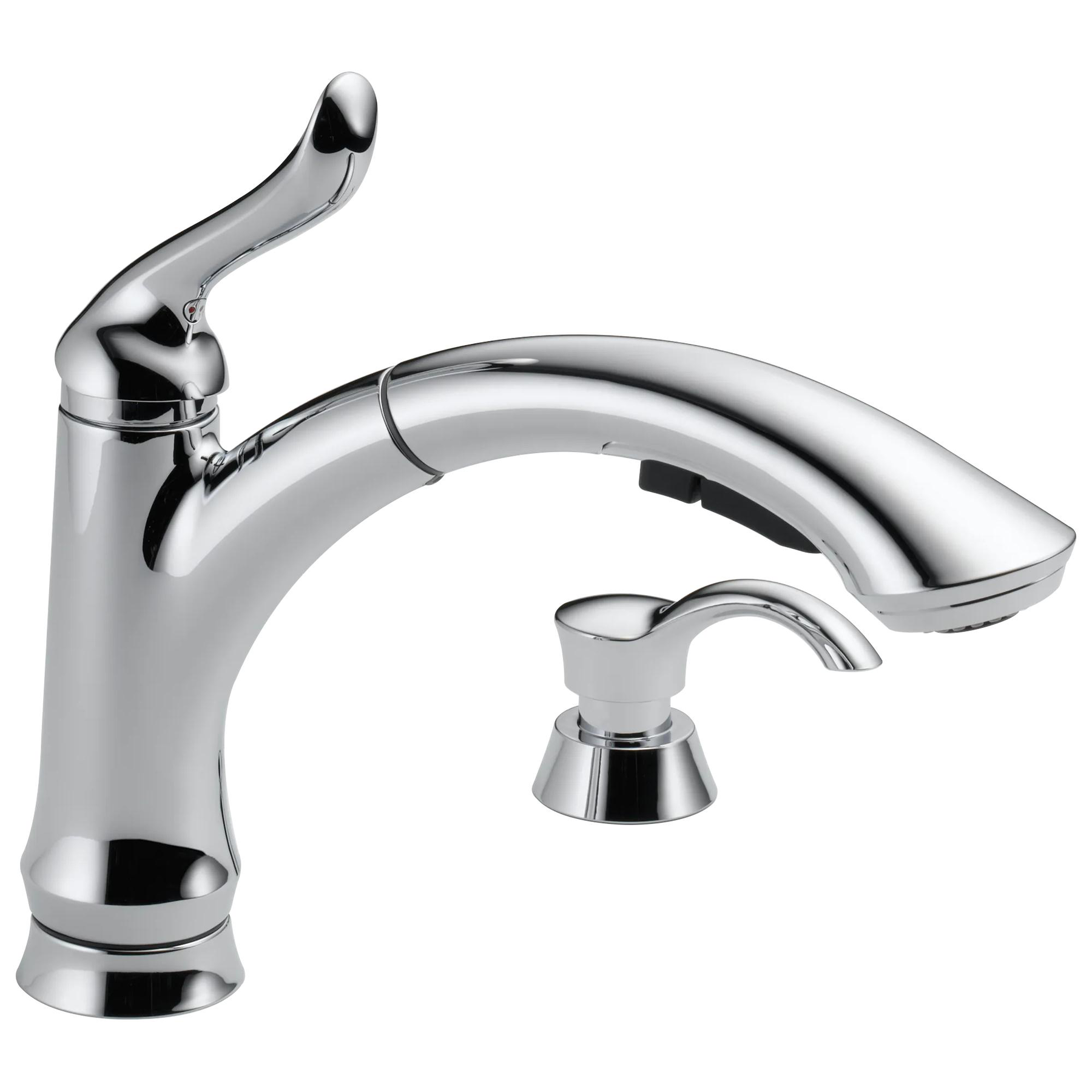 Single Handle Pull-Out Kitchen Faucet with Soap Dispenser