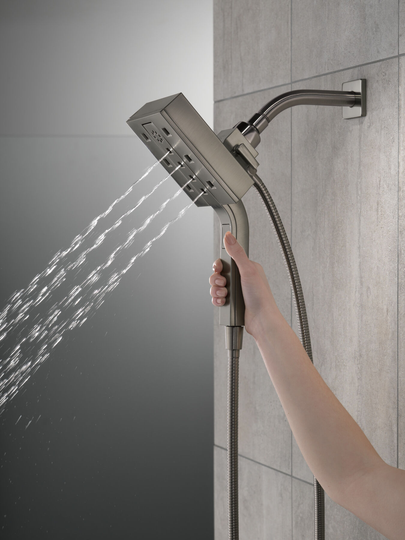 H<sub>2</sub>Okinetic&reg; In2ition&reg; 4-Setting Two-in-One Shower