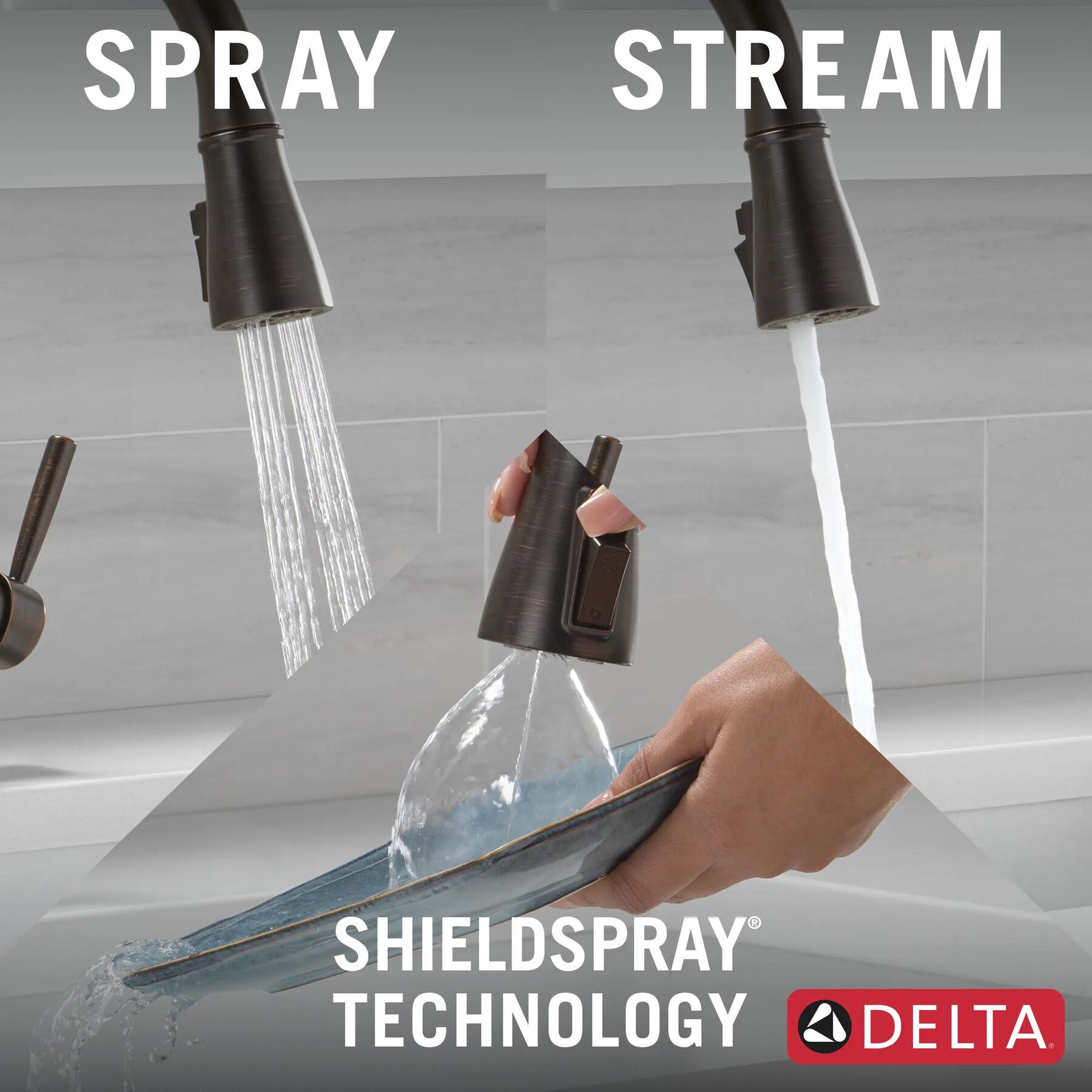 Single Handle Pull-Down Kitchen Faucet with Soap Dispenser and ShieldSpray Technology