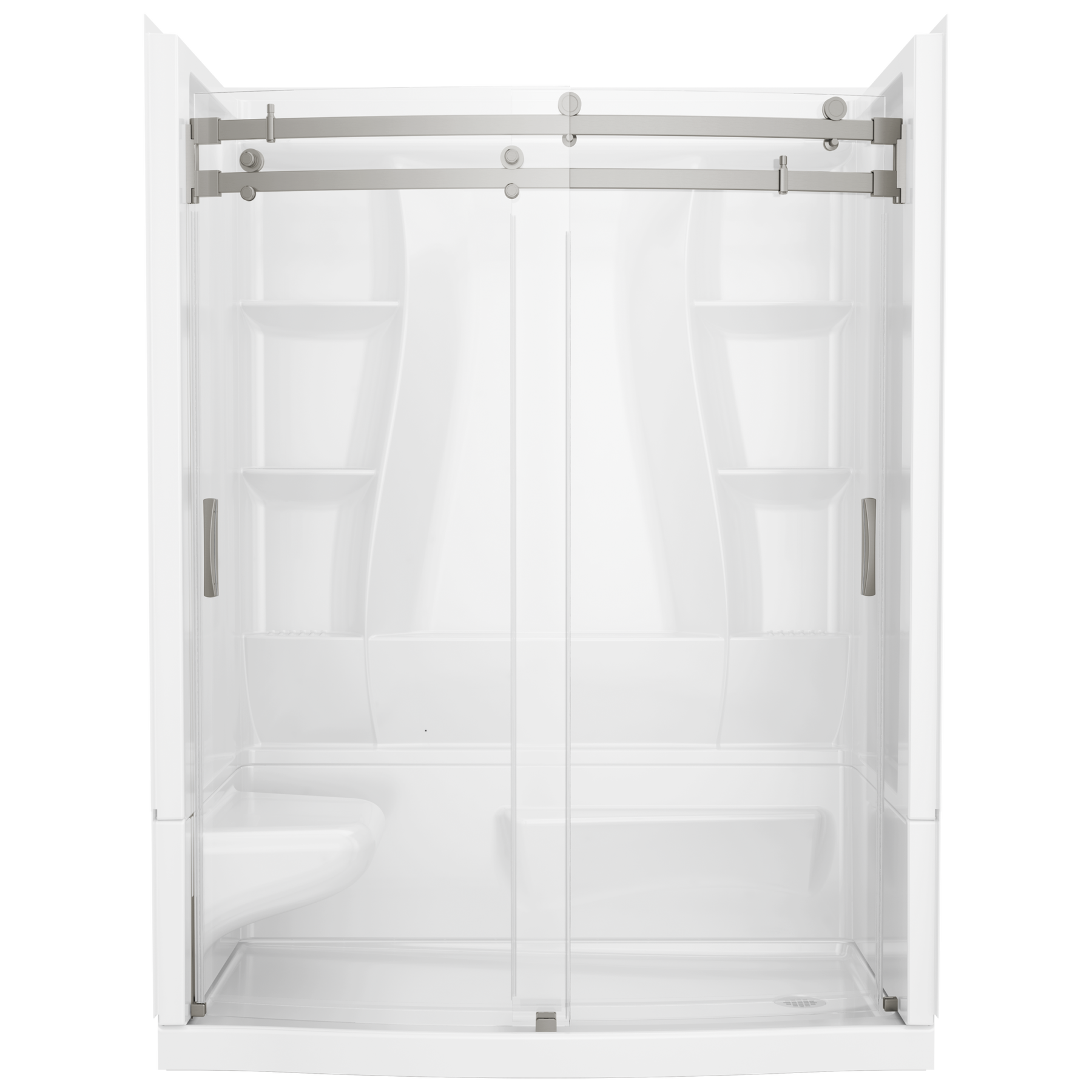 60x32 Alcove Shower Bundle w Door - Left Seat Right Drain Curve