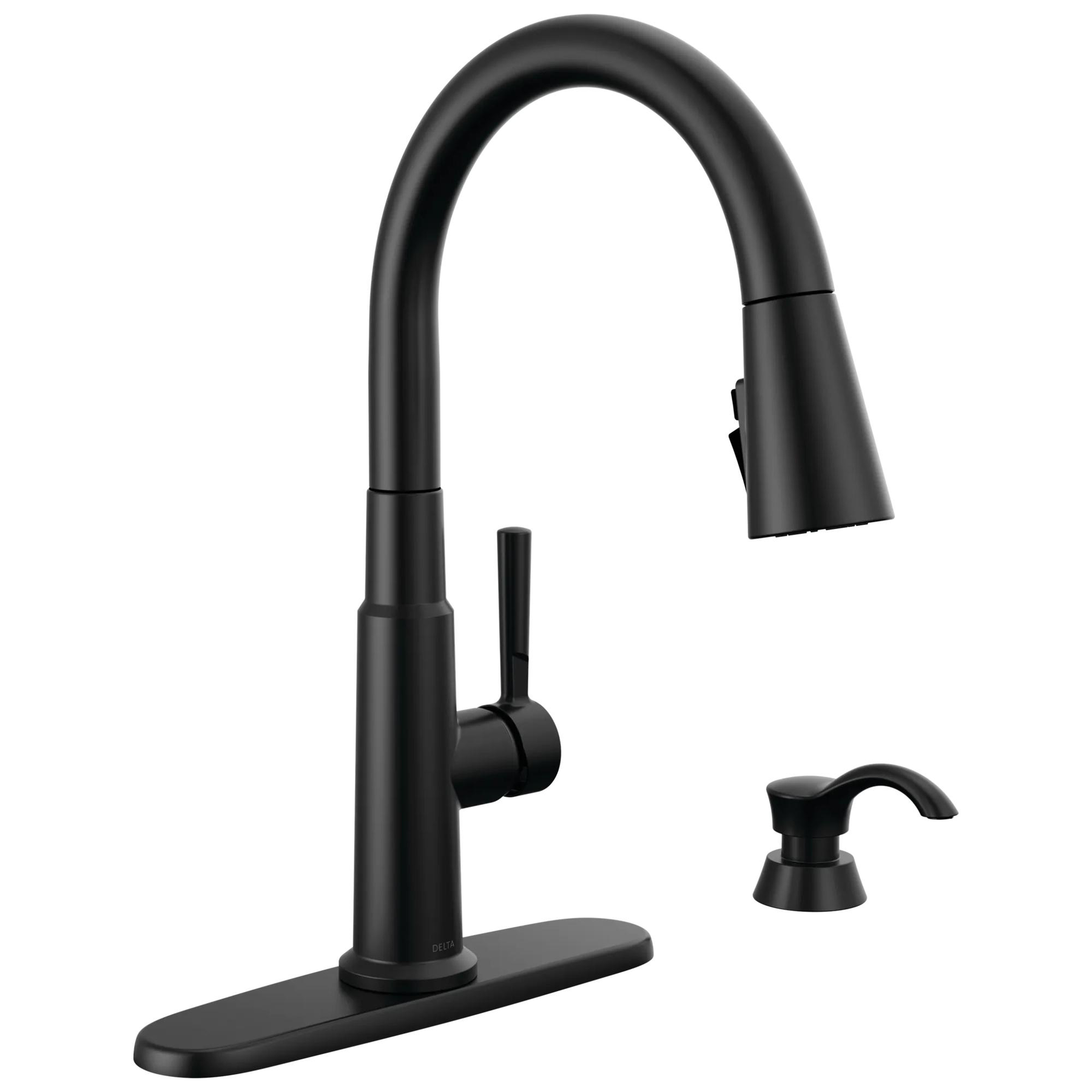 Single Handle Pull-Down Kitchen Faucet with Soap Dispenser and ShieldSpray&reg; Technology
