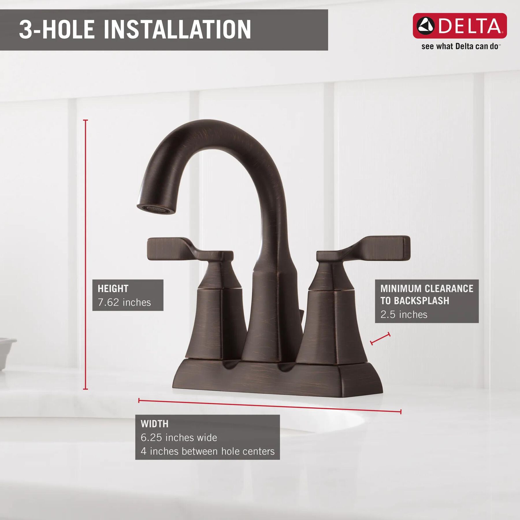 Two Handle Centerset Bathroom Faucet