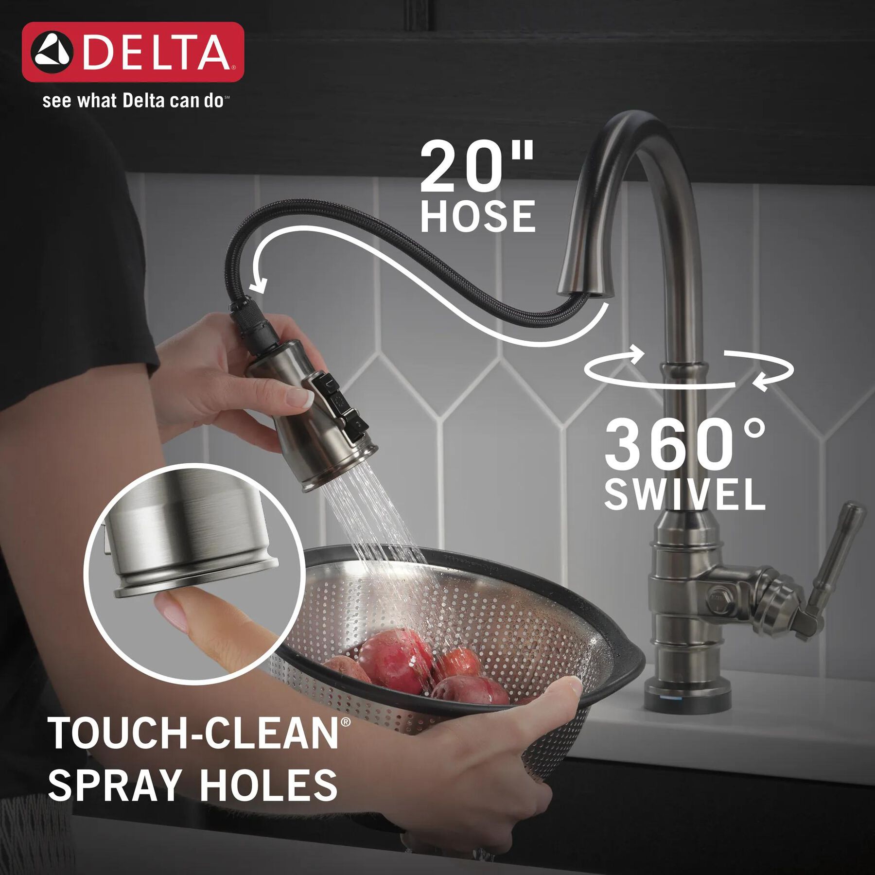 Single Handle Pull-Down Kitchen Faucet With Touch<sub>2</sub>O&reg;  Technology