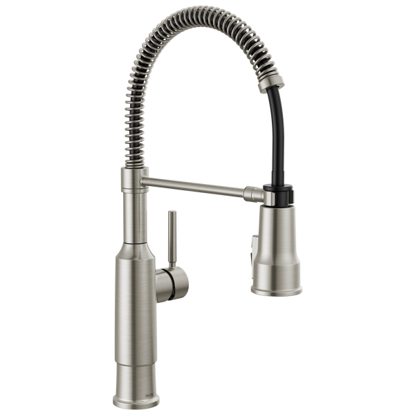 Single-Handle Pull-Down Spring Kitchen Faucet in Spotshield