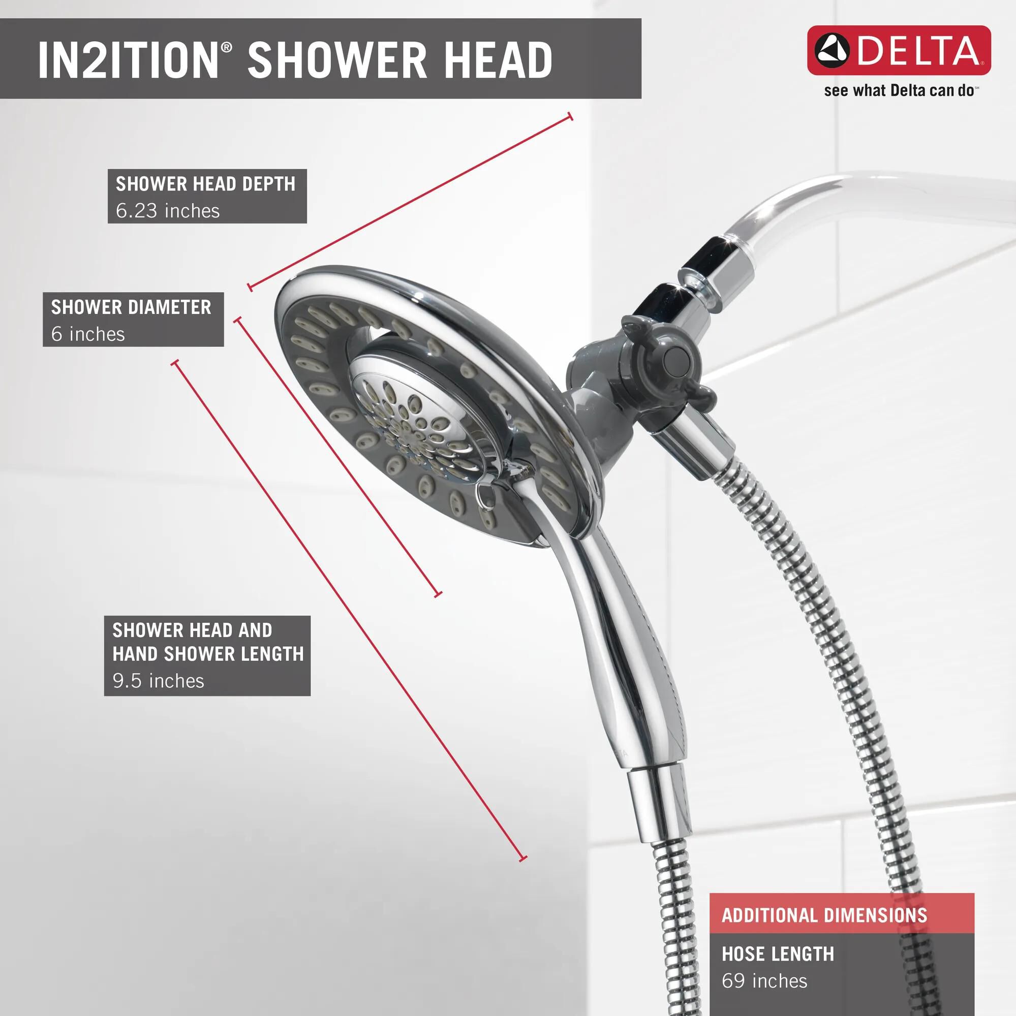 In2ition® 4-Setting Two-in-One Shower in Chrome 58065 | Delta Faucet