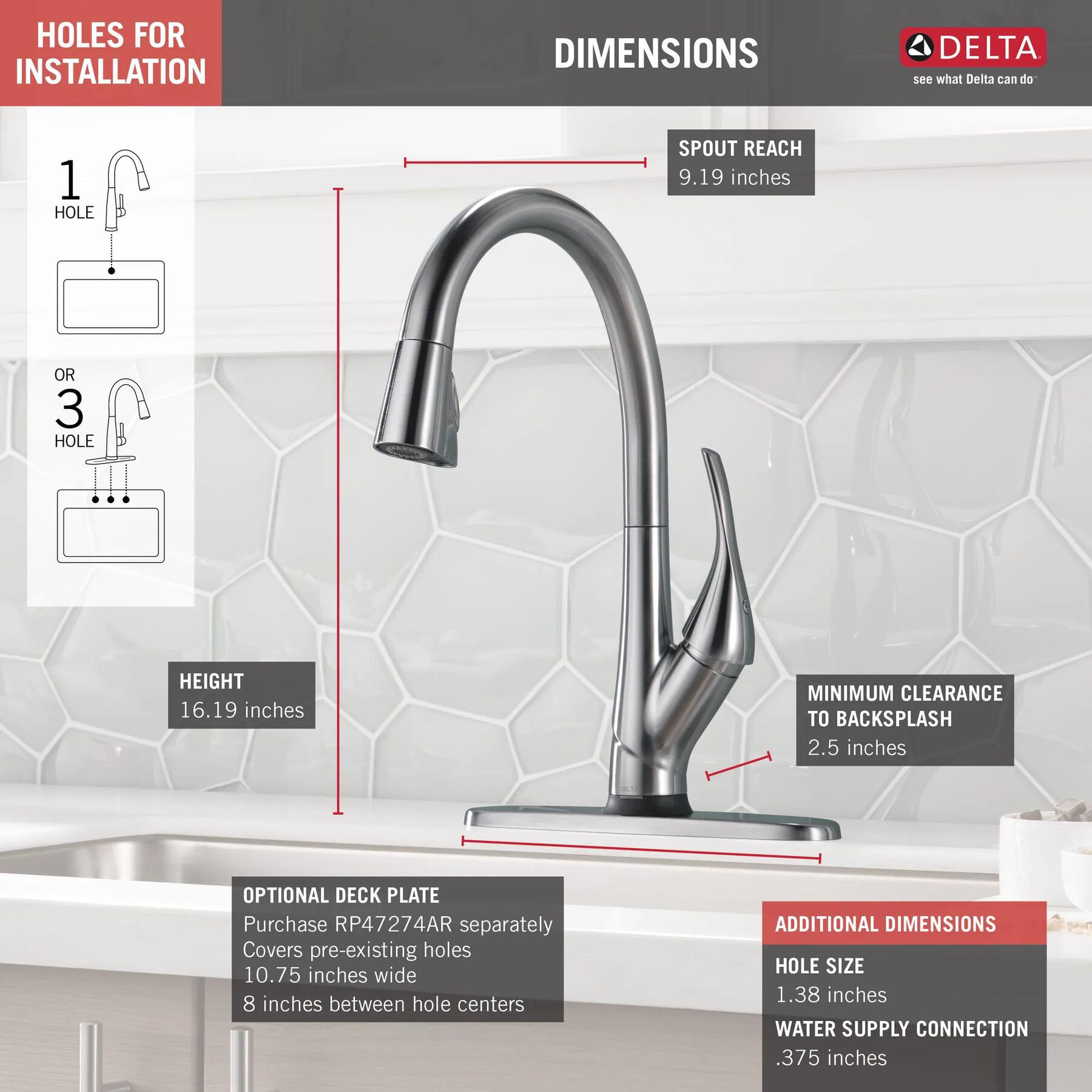 Single Handle Pull-Down Kitchen Faucet with Touch<sub>2</sub>O&reg; and ShieldSpray&reg; Technologies