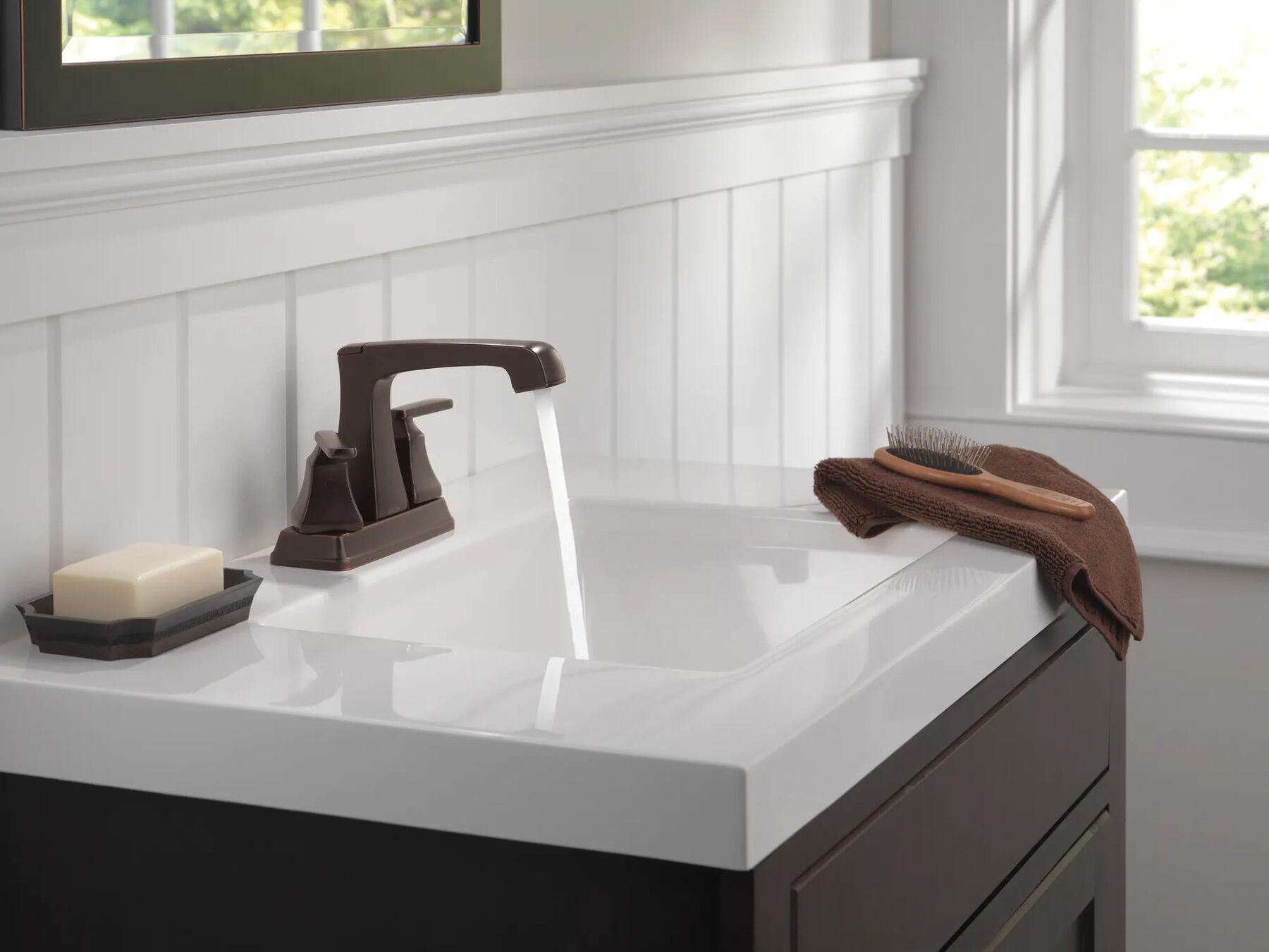 Two Handle Centerset Bathroom Faucet (Recertified)