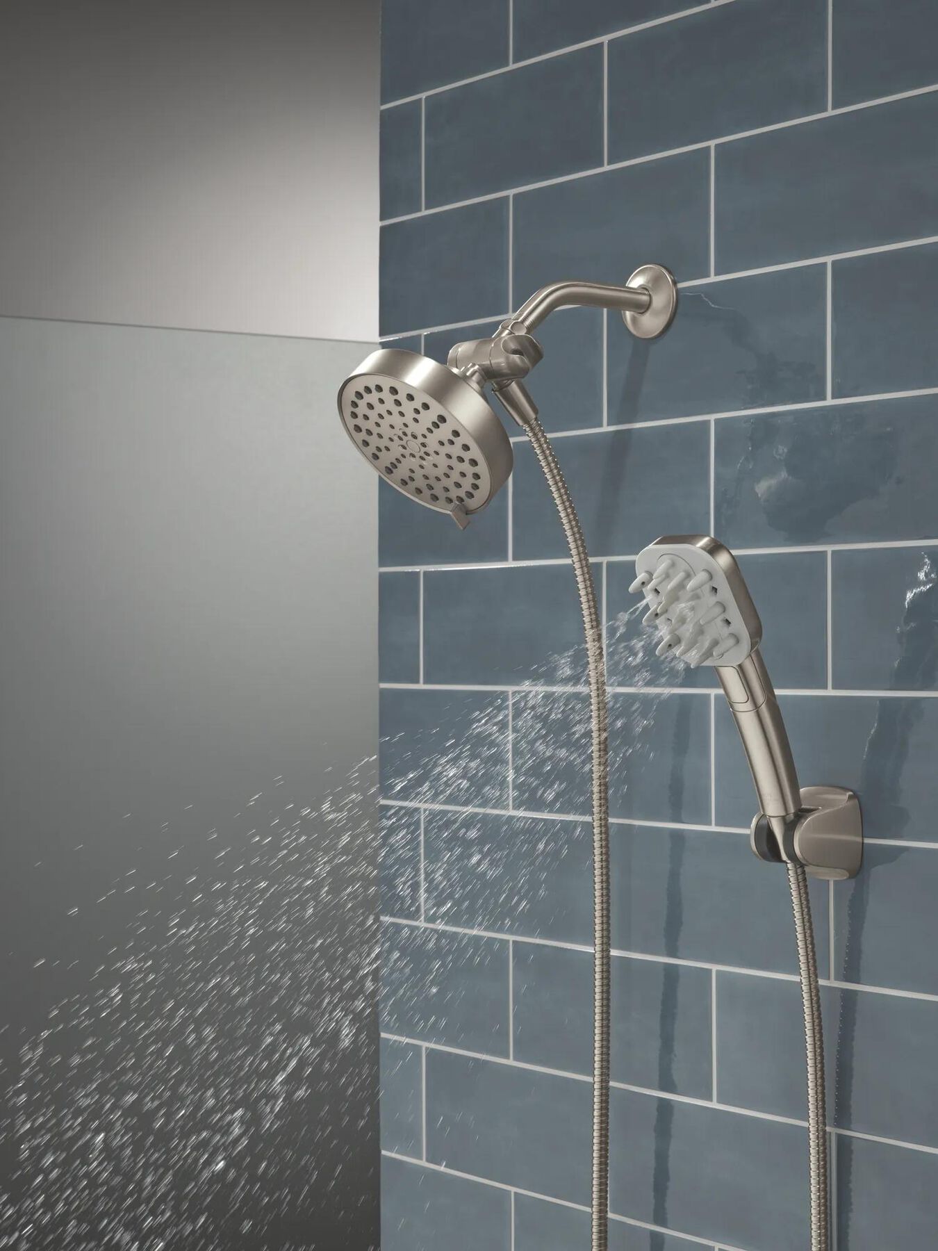 Detangling Hand Shower with 4-Setting Showerhead Bundle