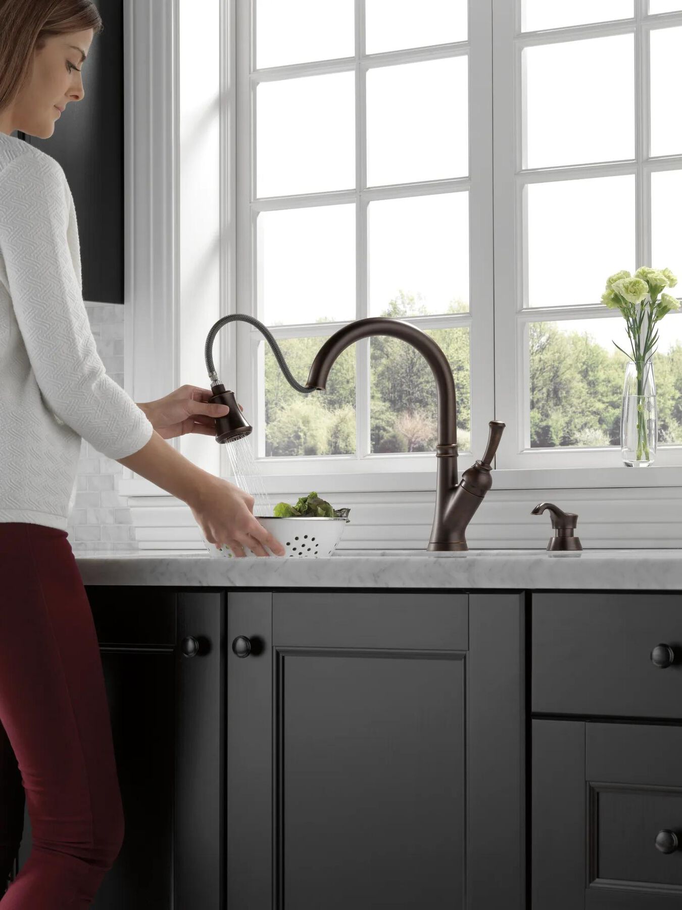 Single Handle Pull-Down Kitchen Faucet with Soap Dispenser and ShieldSpray&reg; Technology (Recertified)
