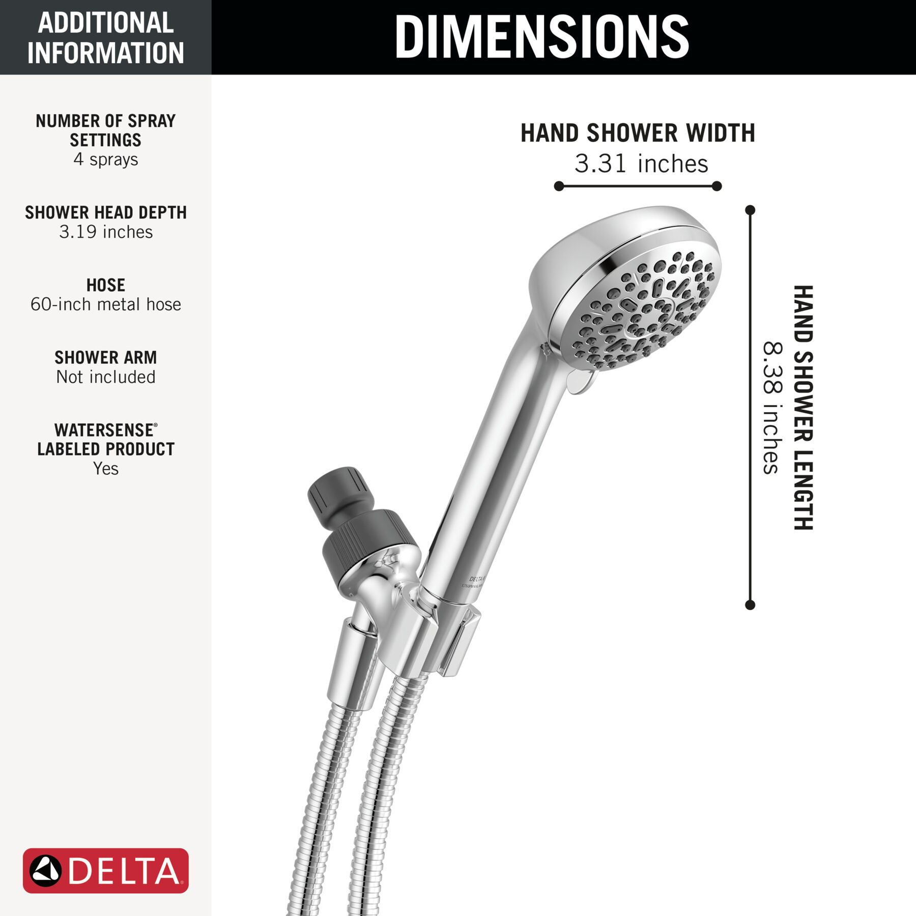 4-Setting Hand Shower