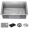 30&rdquo; Drop-In Undermount Stainless Steel Single Bowl Kitchen Sink with Accessories