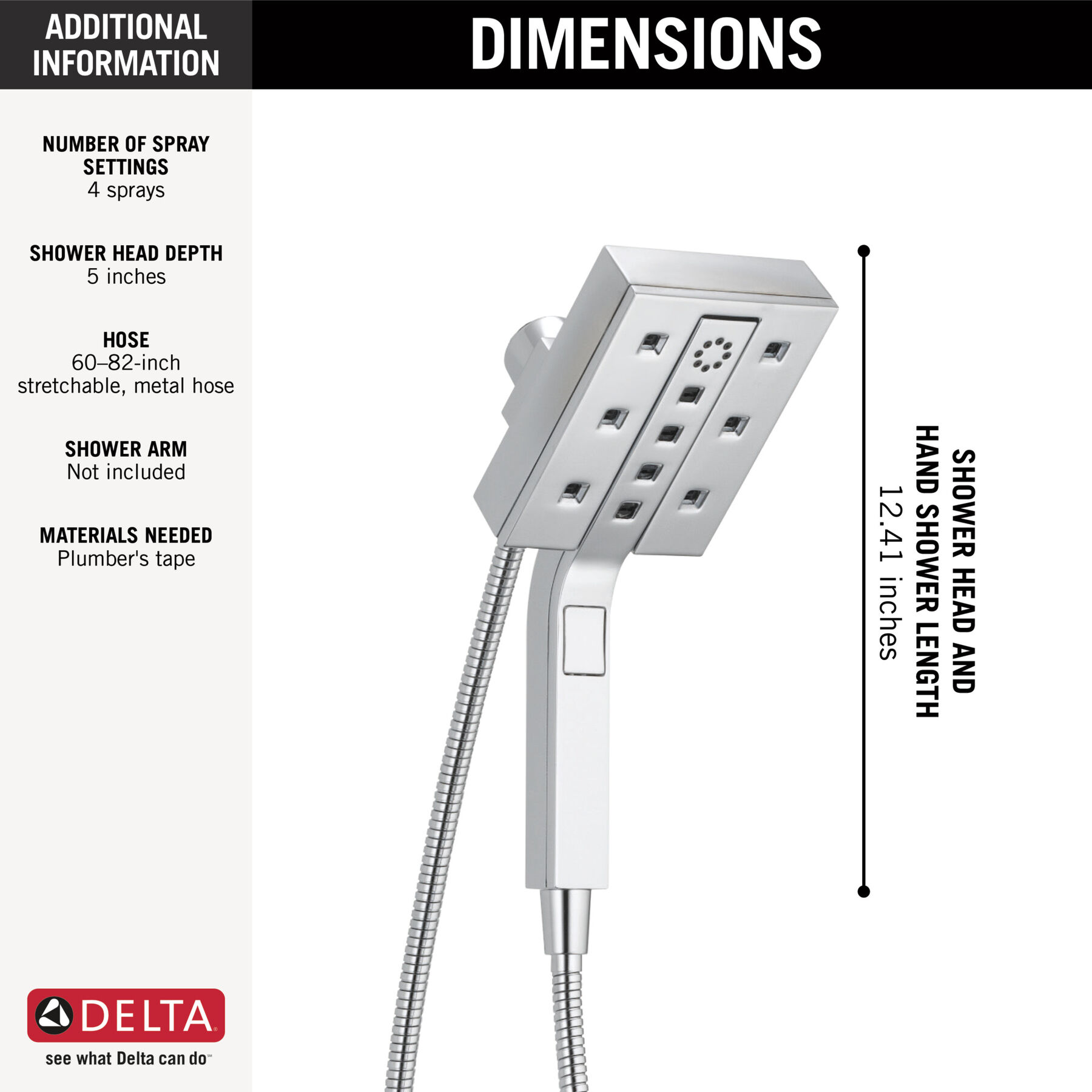 H2Okinetic&reg; In2ition&reg; 4-Setting Two-in-One Shower (Recertified)