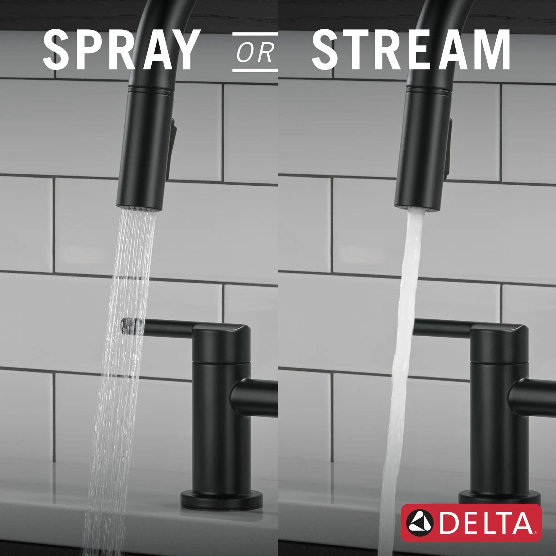 Two Handle Pull-Down Bridge Kitchen Faucet