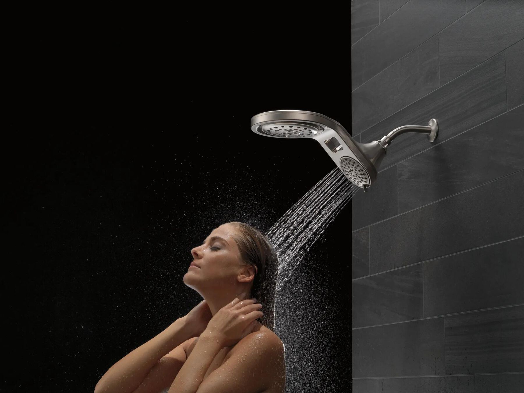 HydroRain&reg; 5-Setting Two-in-One Shower Head
