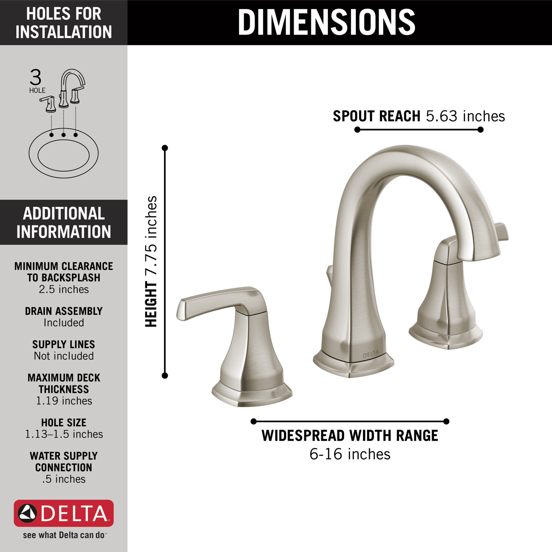 Two Handle Widespread Bathroom Faucet (Recertified)