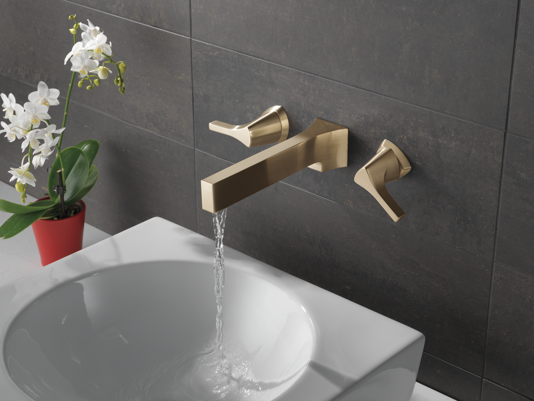 Two Handle Wall Mount Bathroom Faucet Trim