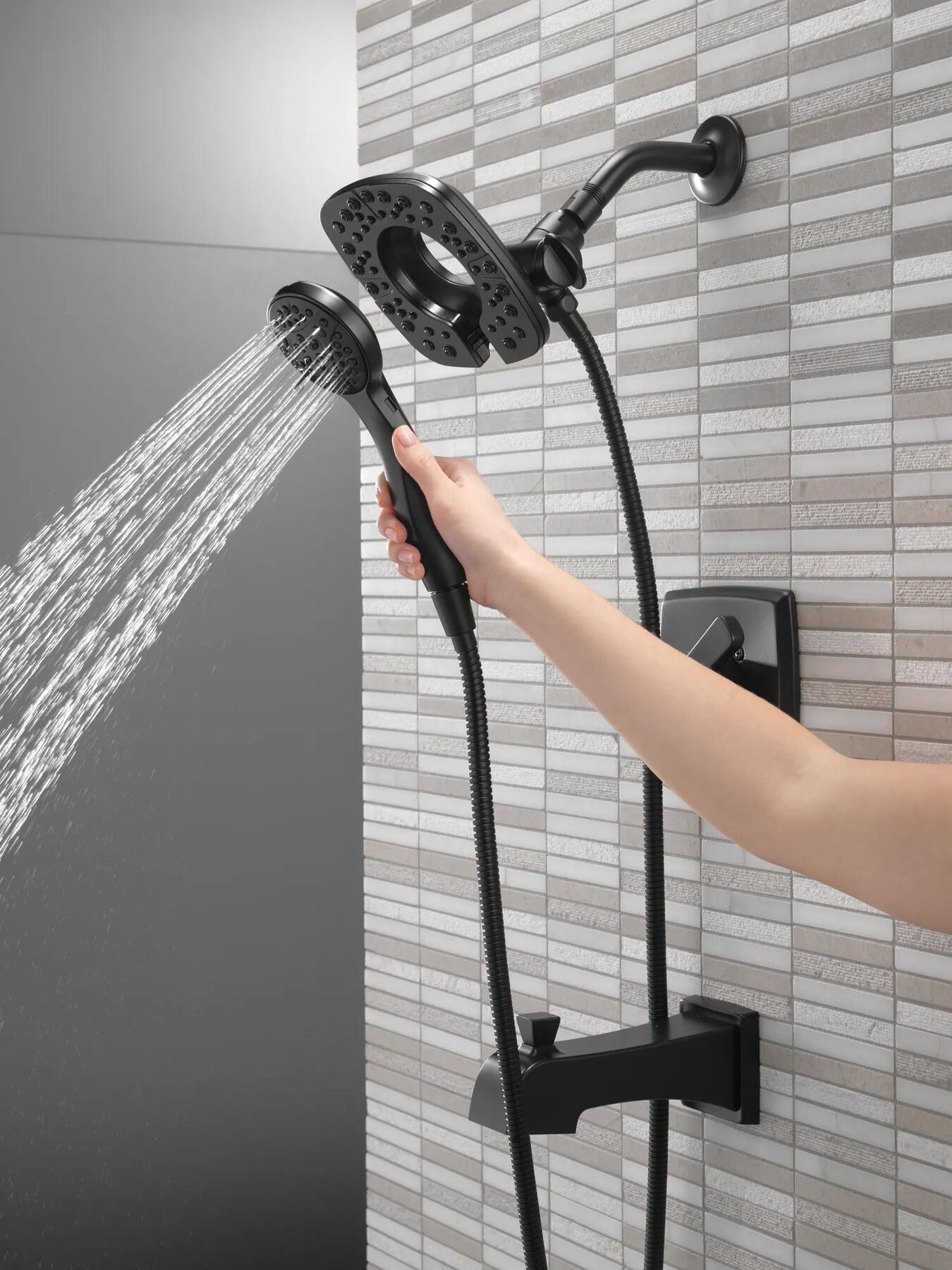 Delta Faucet Rough In Shower Trim with Rough Bundle in Matte Black FVS17464-BL-I | Delta Faucet