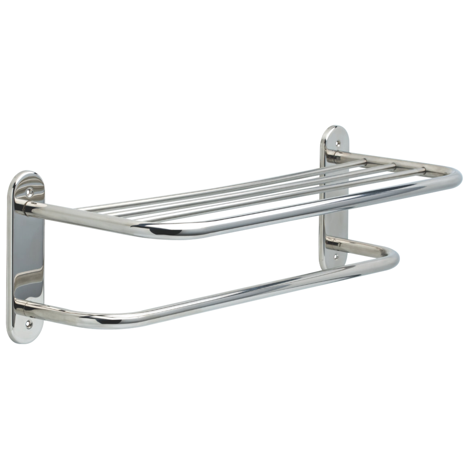 24" Metal Towel Shelf with One Bar, Exposed Mounting