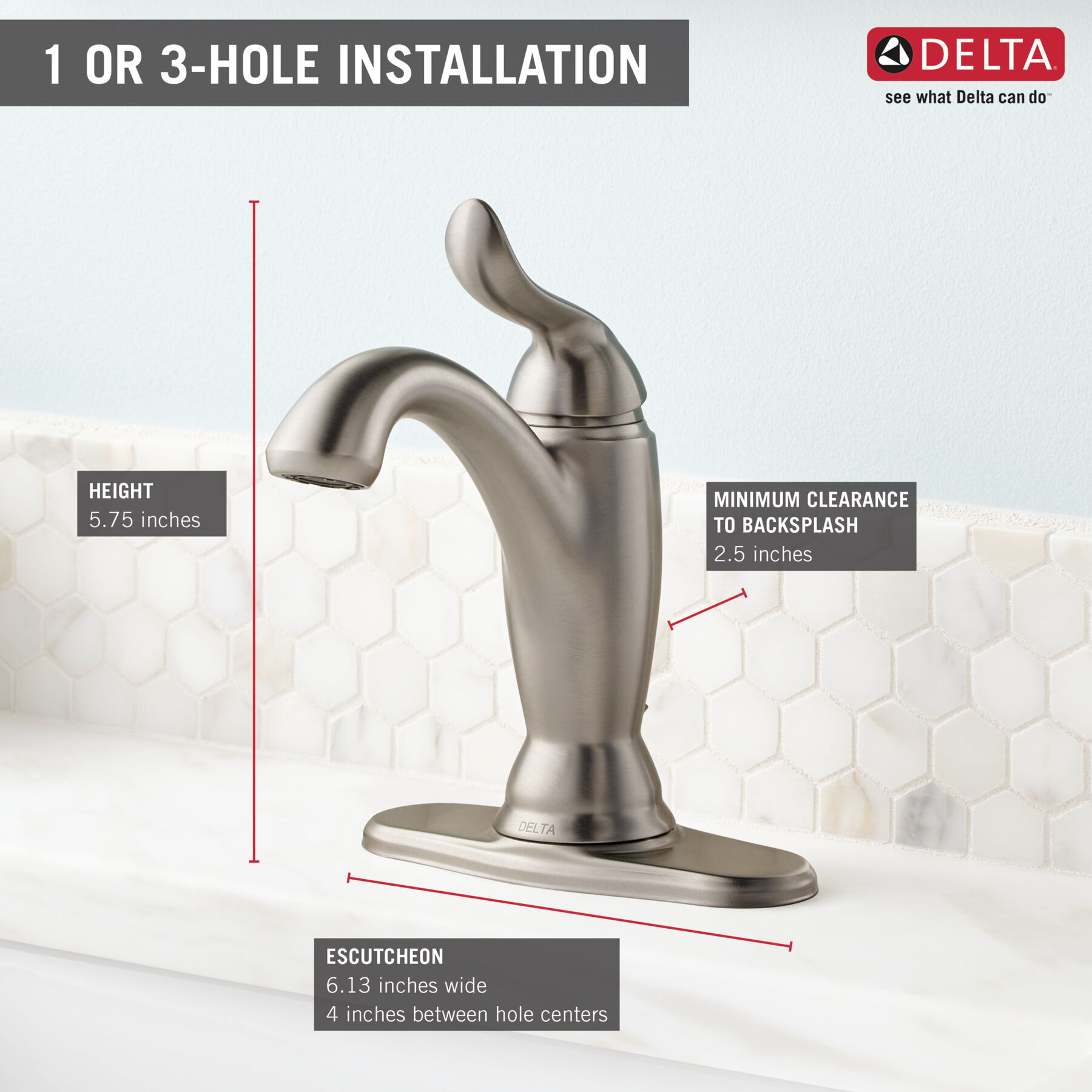 Single Handle Bathroom Faucet (Recertified)