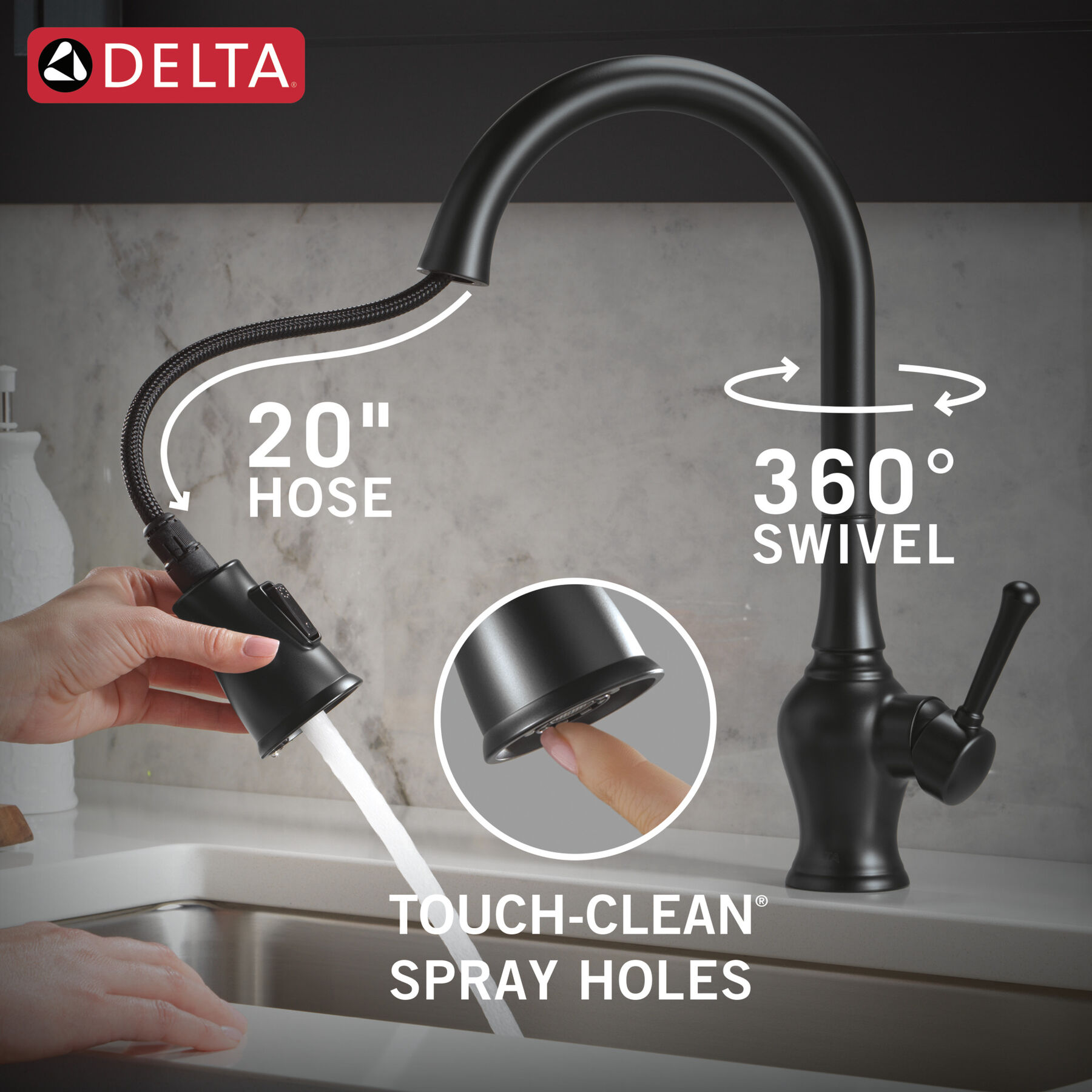 Pull-Down Kitchen 1 Handle with Soap Dispenser Bundle