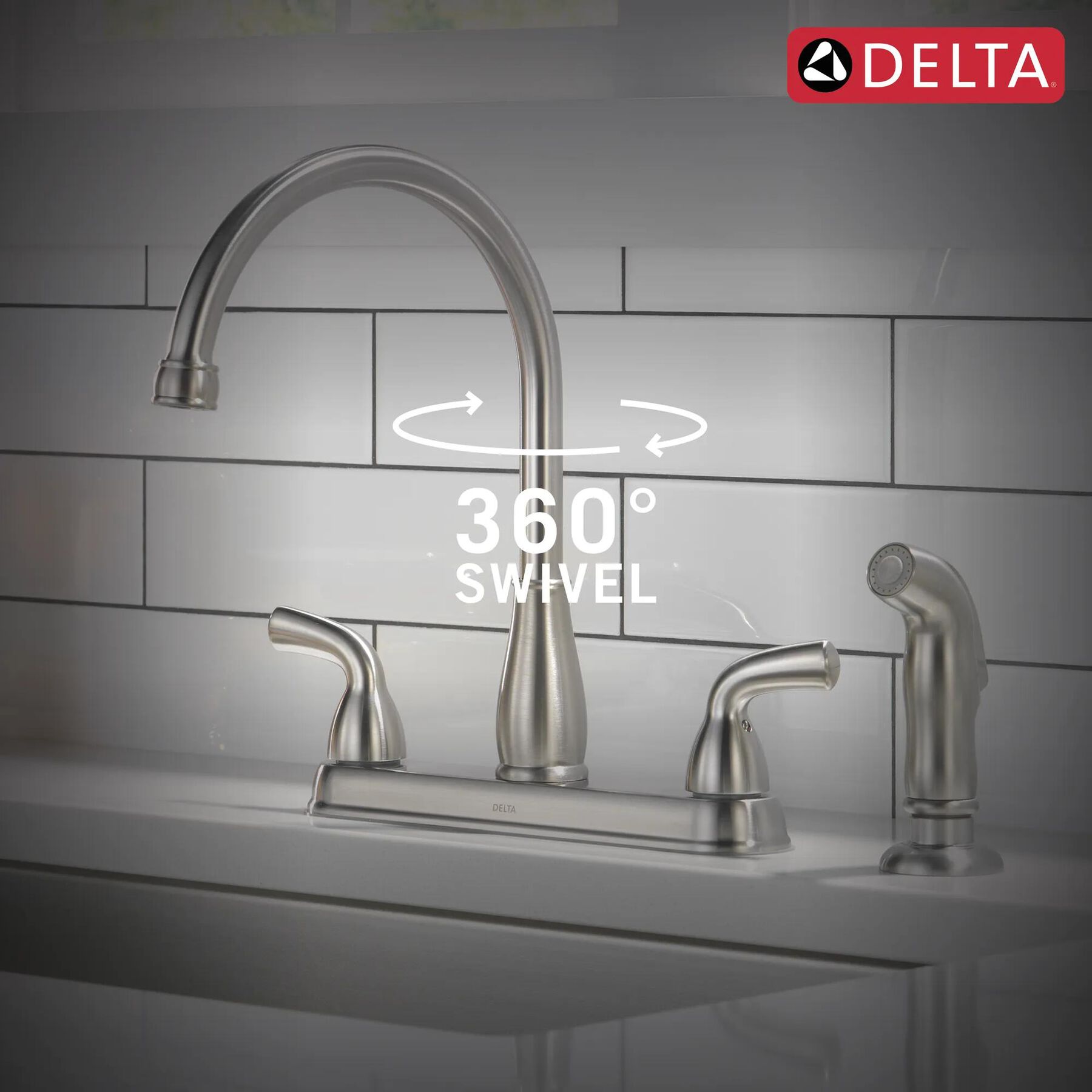 Two Handle Kitchen Faucet with Side Sprayer
