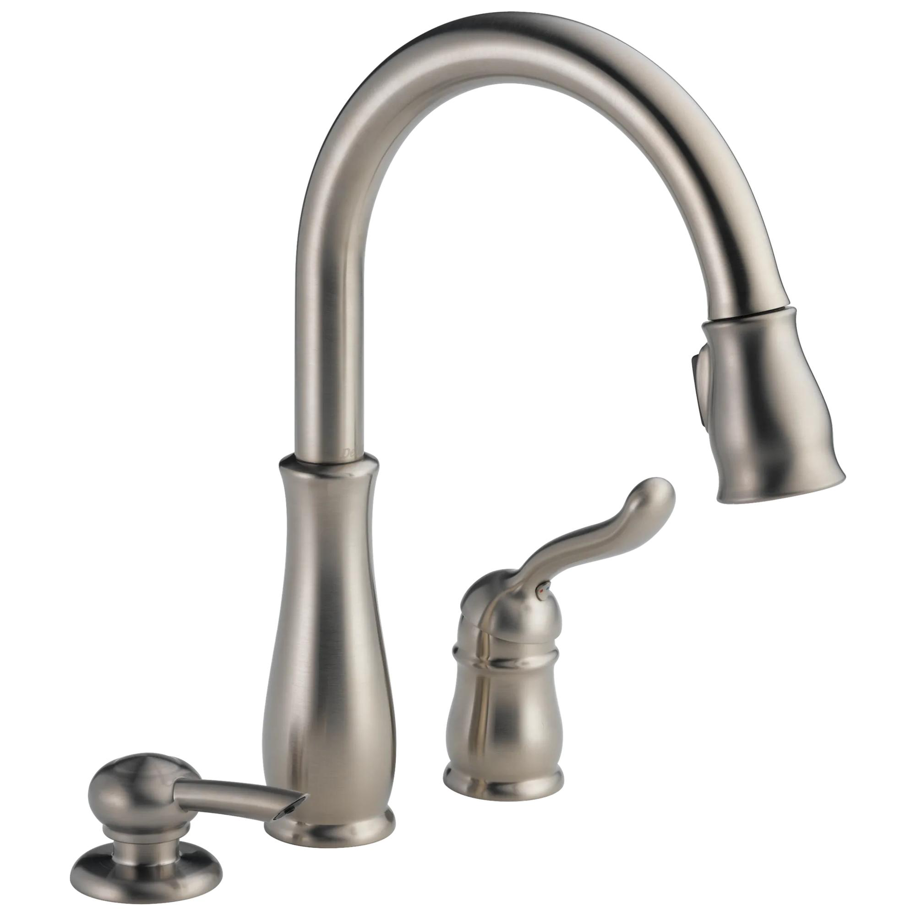 Single Handle Pull-Down Kitchen Faucet with Soap Dispenser