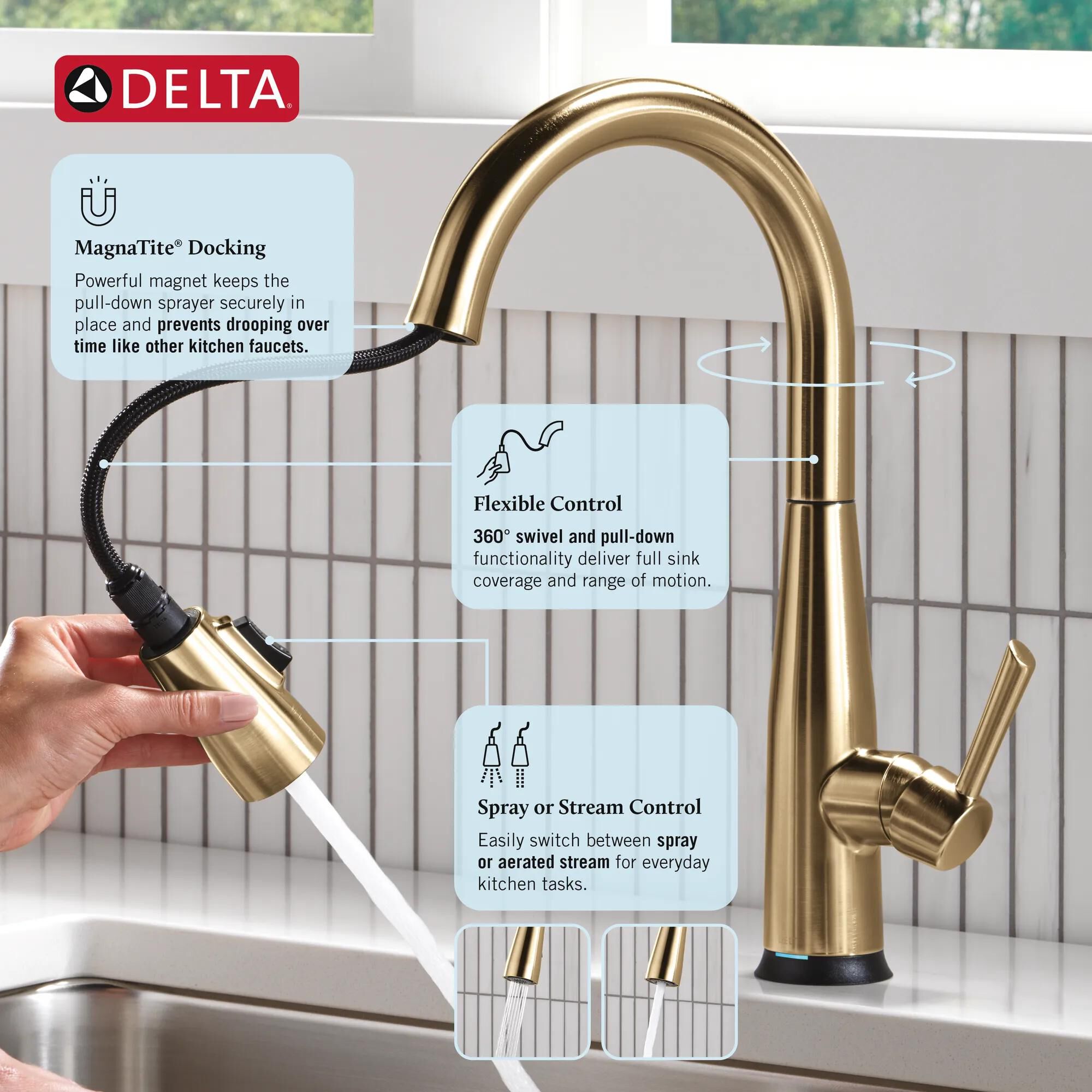 Touch2O® Technology Kitchen Faucet with Touchless Technology in