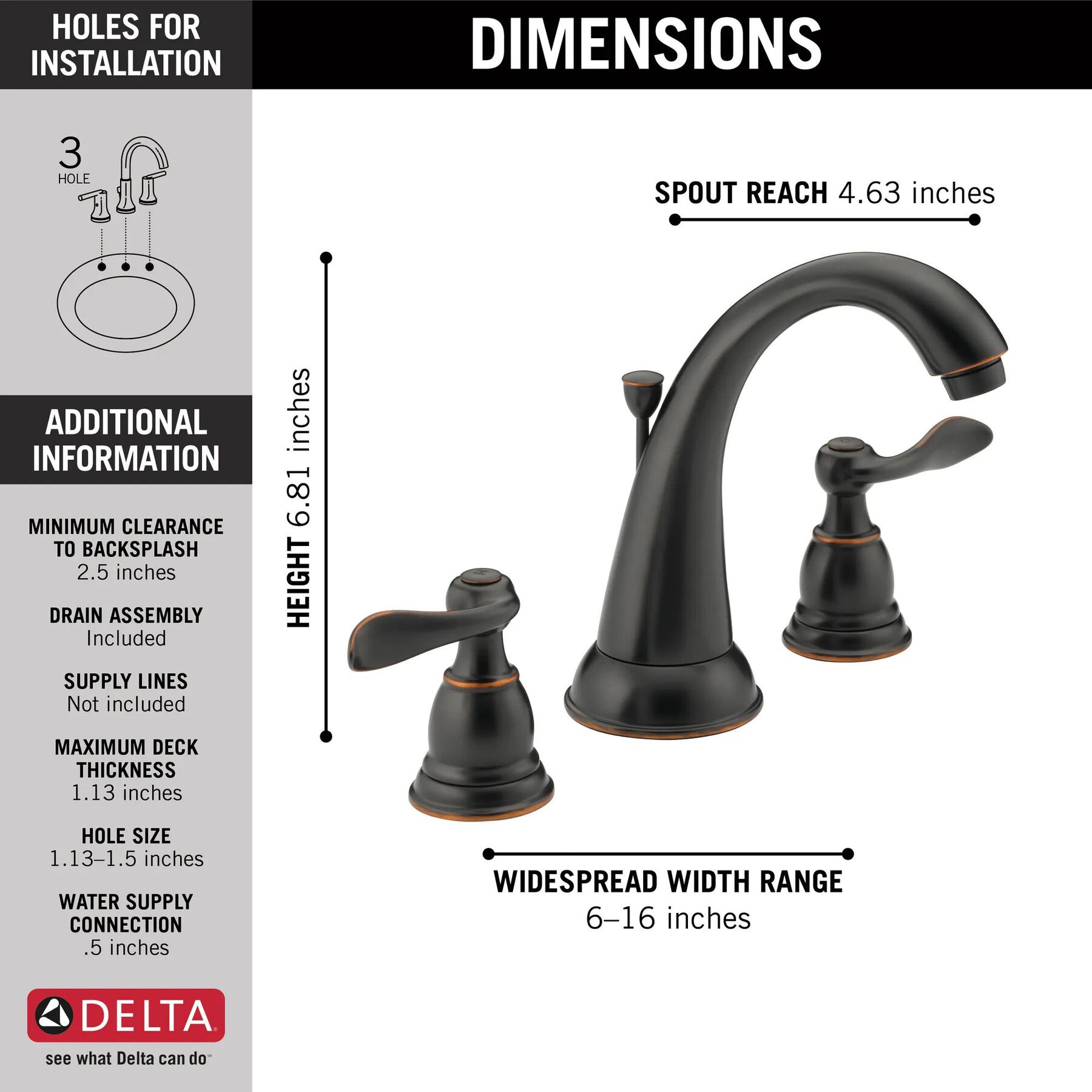 Two Handle Widespread Bathroom Faucet (Recertified)