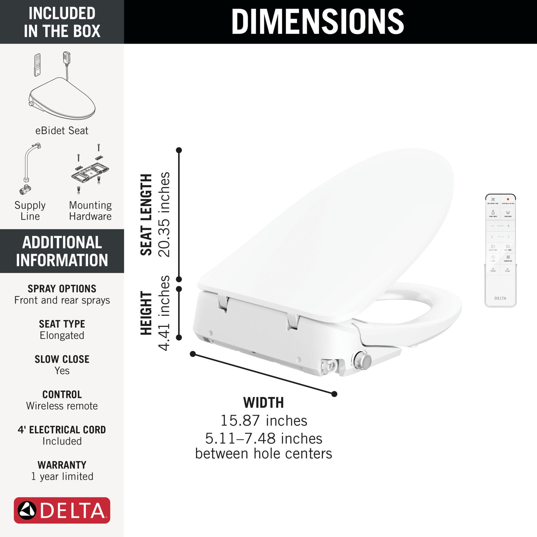 Ultimate Elongated Electric Bidet Toilet Seat