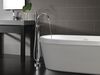 Contemporary Single Handle Floor Mount Tub Filler with Hand Shower