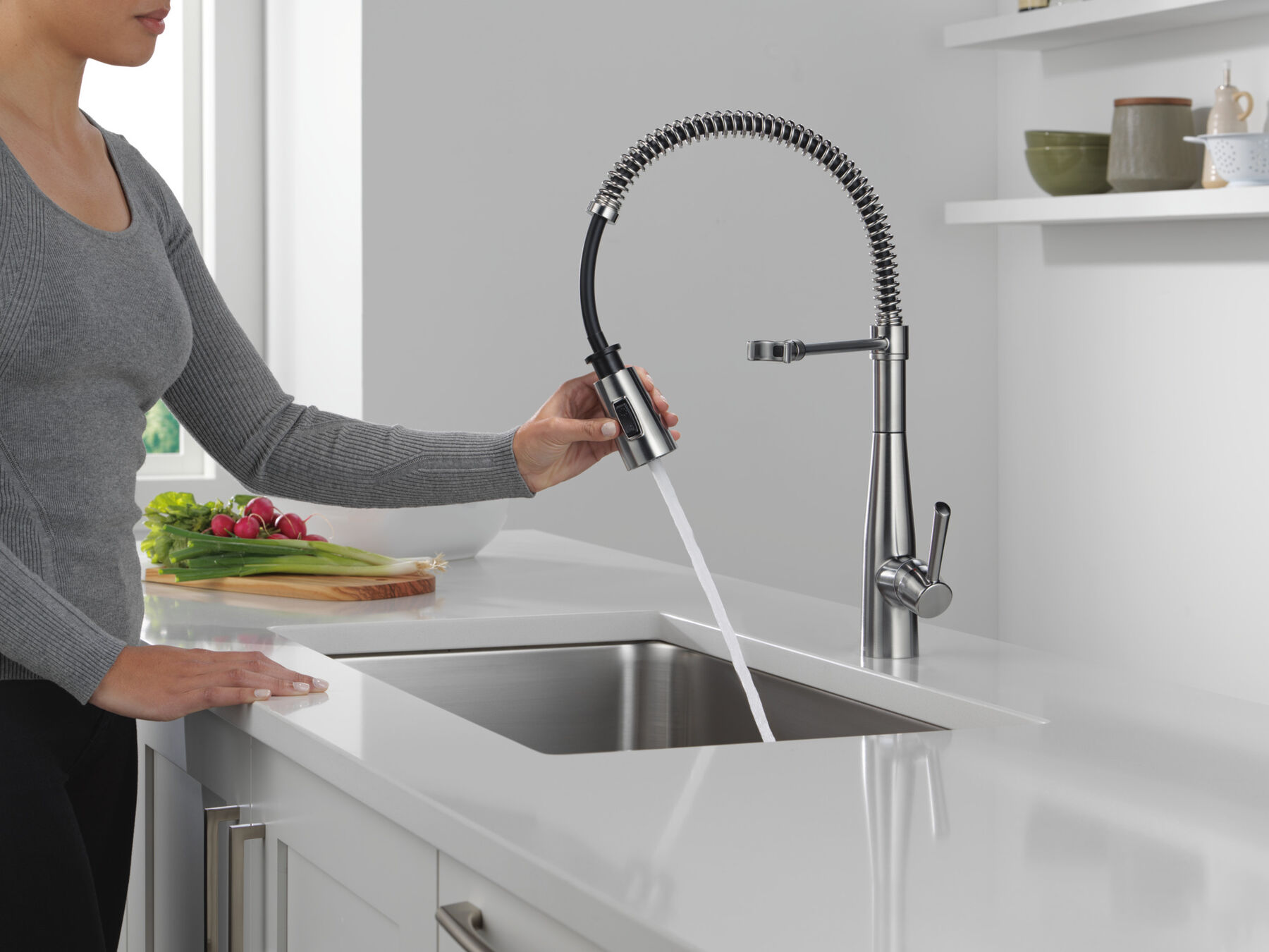 Spring Kitchen Single Handle with Soap Dispenser Bundle