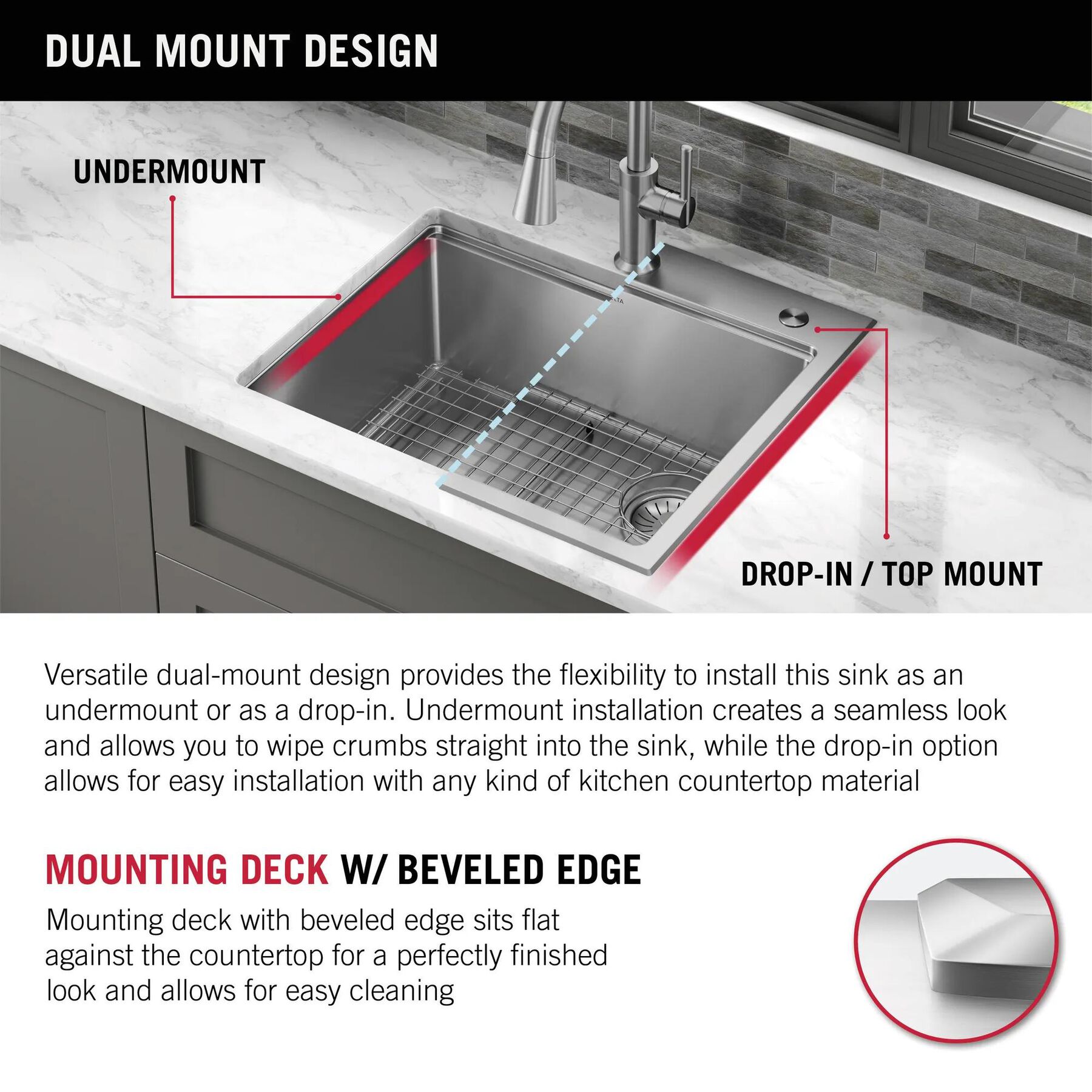 15&rdquo; Stainless Steel Workstation Kitchen Bar Sink Drop-In Undermount Single Bowl with WorkFlow&trade; Ledge and Accessories