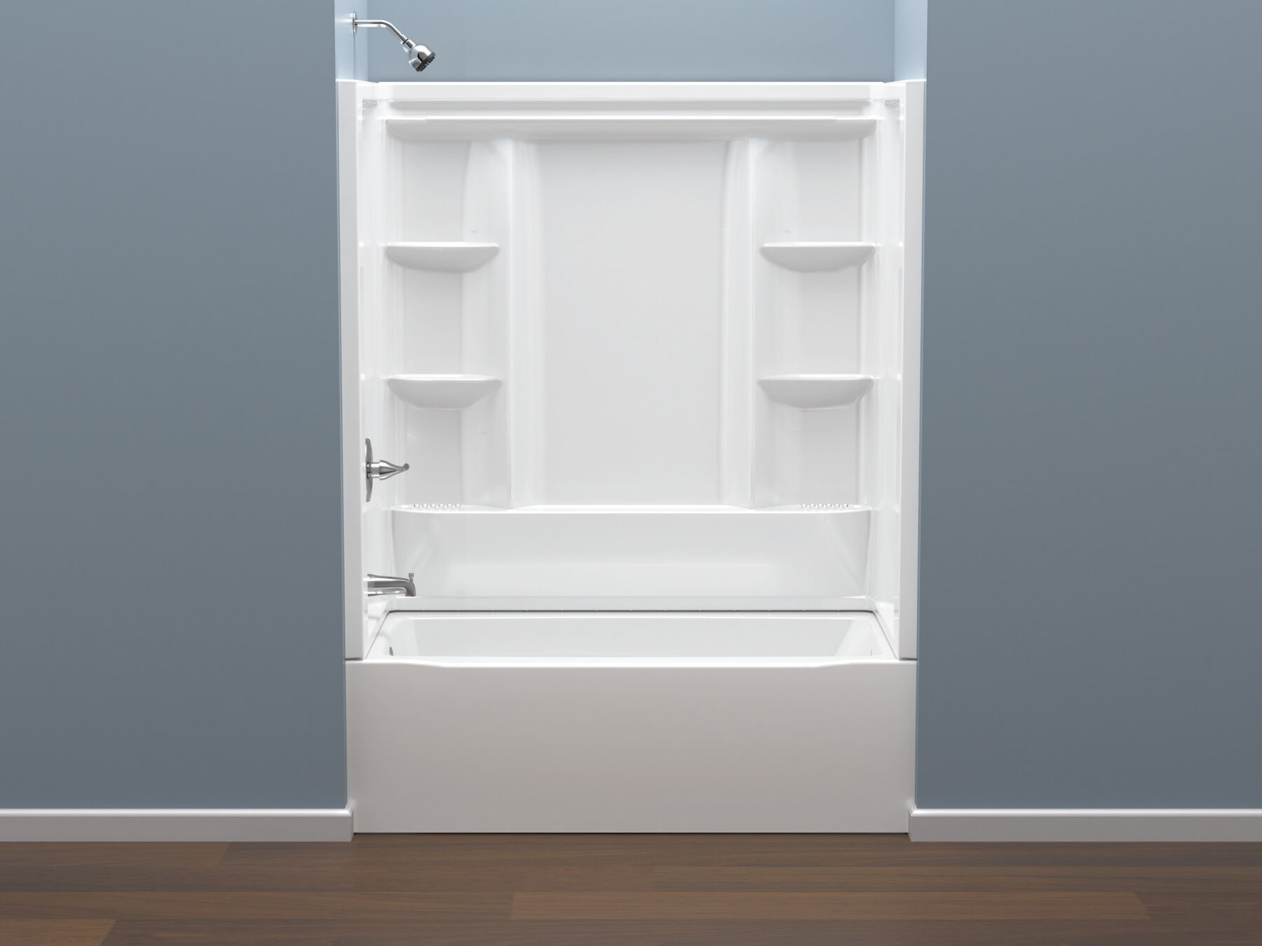 60x32 Alcove Bathtub Bundle with Trim, Drain and Overflow - Left Drain