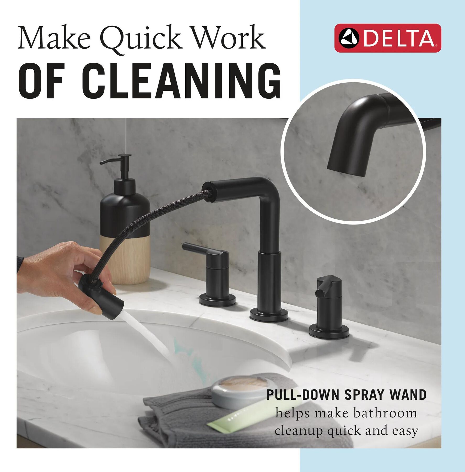 Two Handle Widespread Pull-Down Bathroom Faucet